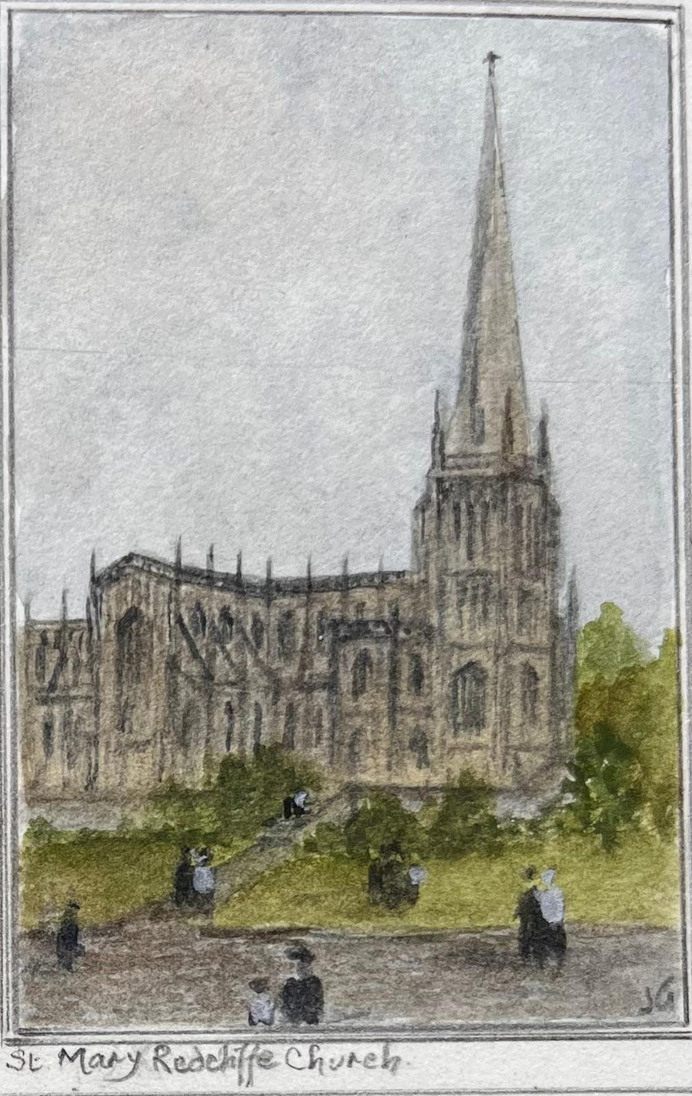 Jack Grunwellset Of Four Miniature Watercolors Of Bristol Churches And Civic Landmarks photo Art