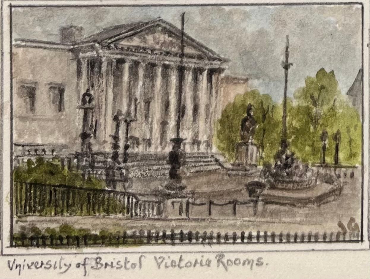 Jack Grunwellset Of Four Miniature Watercolors Of Bristol Churches And Civic Landmarks photo 234.0