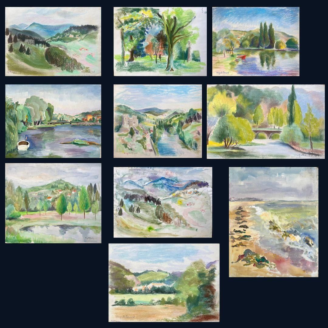 Anne Marie Migette Perardmid 20th Century Post Impressionist Landscape Paintings