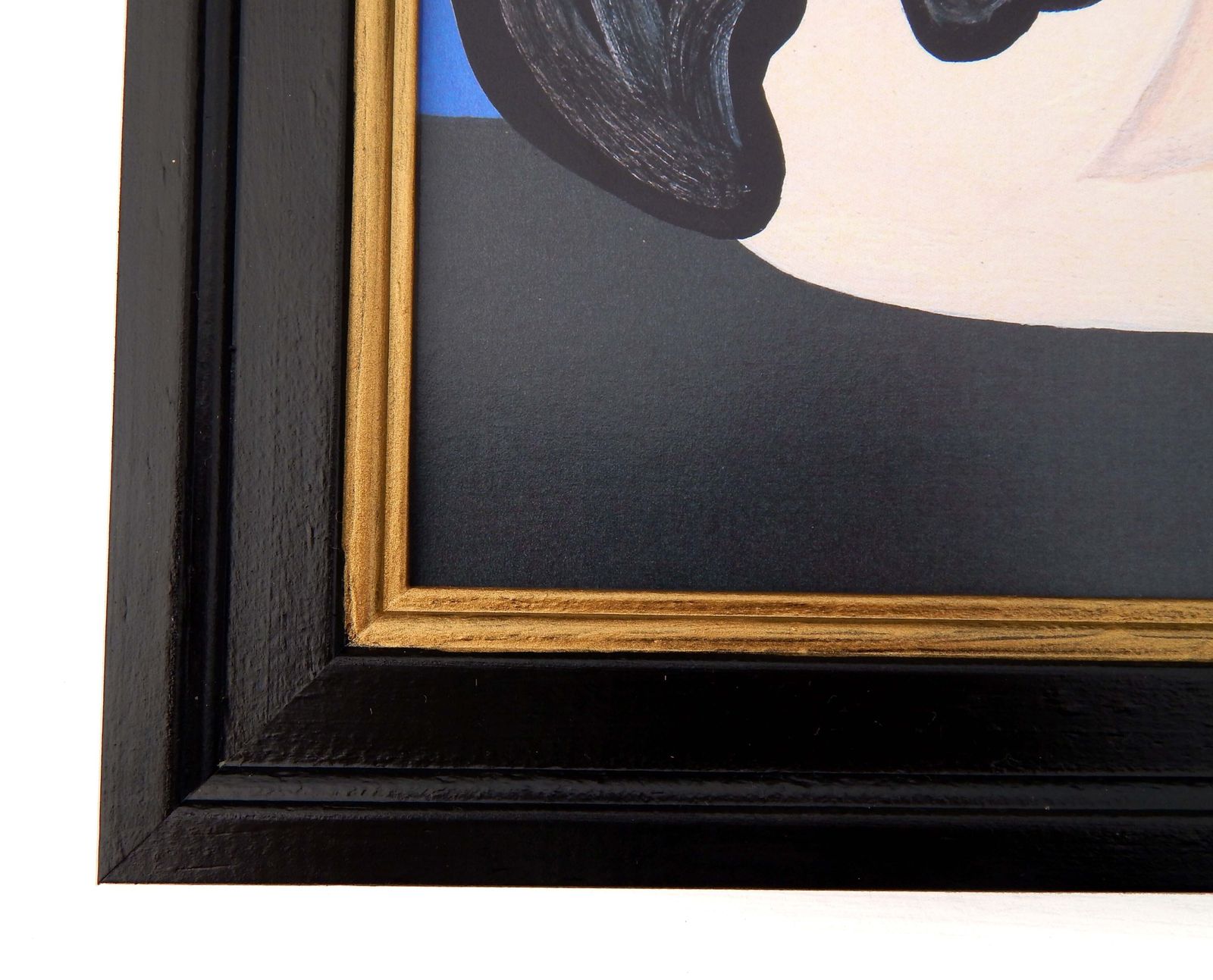 Naive Staffordshire Dog  Fine Art Print, Folk Art – Right Facing Spaniel On Mantle By Matt Rix In Hand Painted Frame, Signed photo Art