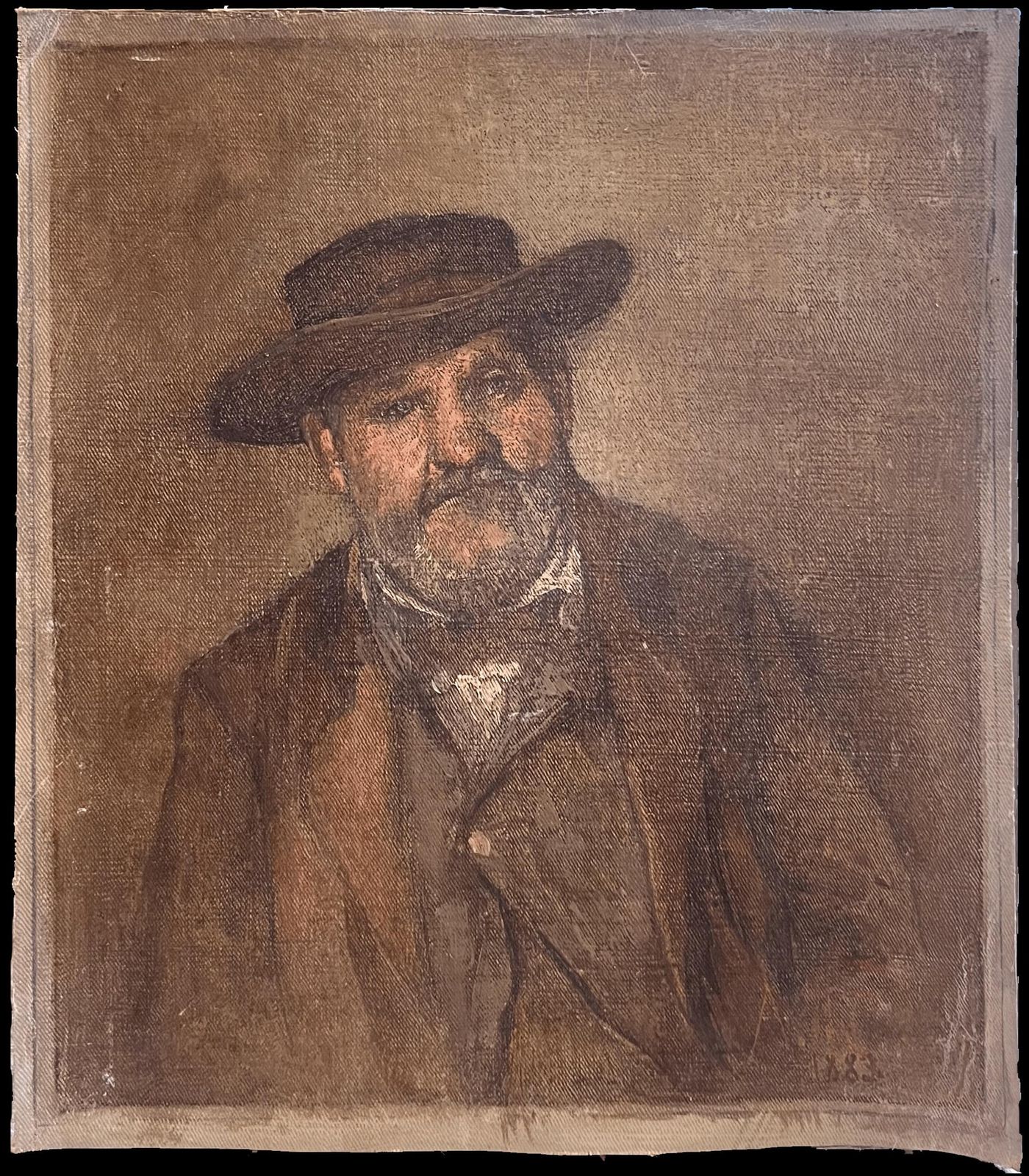 Adolphe Gumery (1861 1943)1880's French Impressionist Oil Painting Portrait Ambroise Vollard Famous Dealer1883 photo furniture