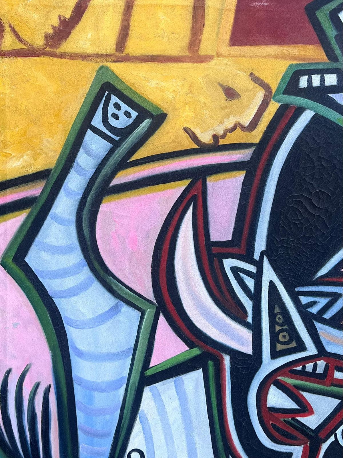 Spanish Artisthuge Contemporary Spanish Signed Oil Painting Picasso Style Horse Abstract Paint photo 3539.0
