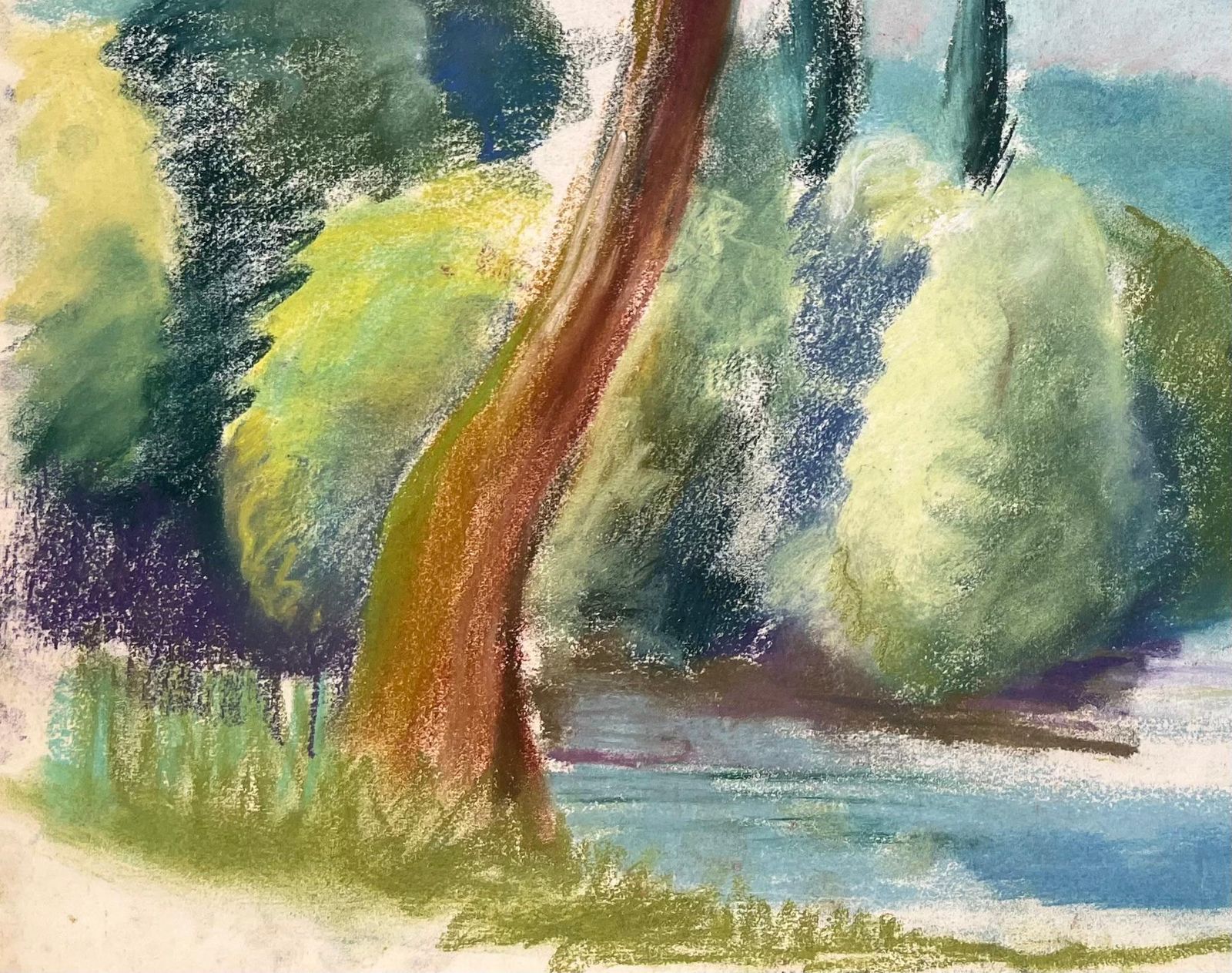 Anne Marie Migette Perardmid 20th Century Pastel Of The River At Brantôme In France photo Art