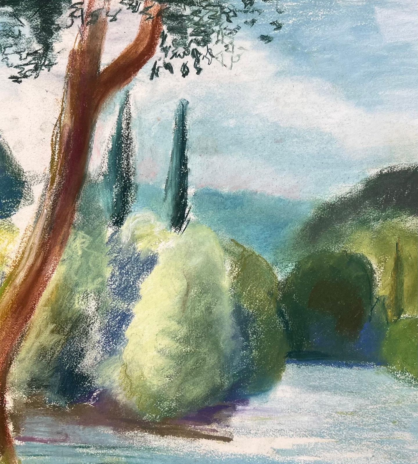 Anne Marie Migette Perardmid 20th Century Pastel Of The River At Brantôme In France photo buy