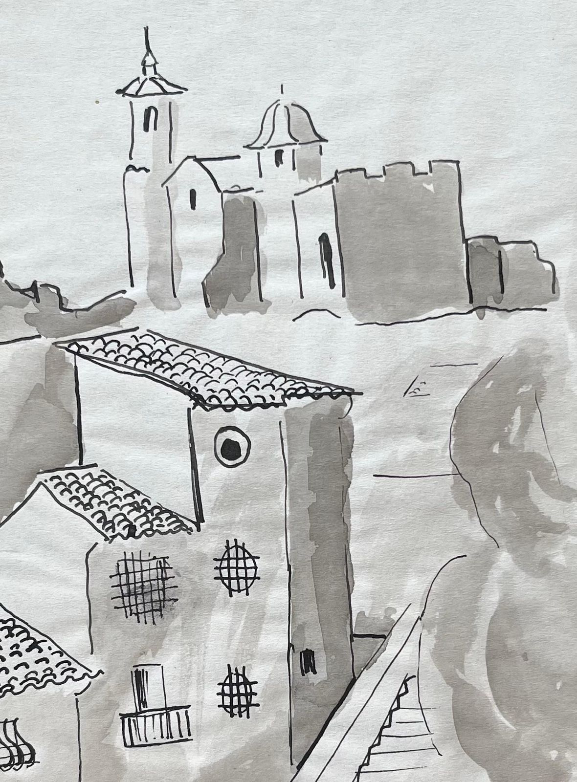 Anne Marie Migette Perardmid 20th Century Ink Drawing Of Spanish Architecture And Church Towers In Lorca1960 photo buy