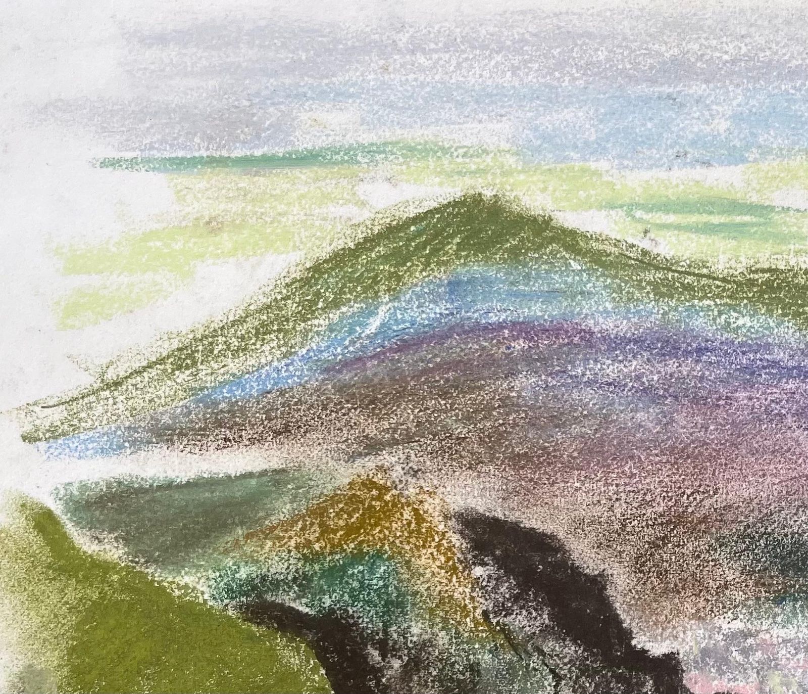 Anne Marie Migette Perardmid 20th Century Pastel Landscape Of Pey De Sancy Volcano In France photo for sale