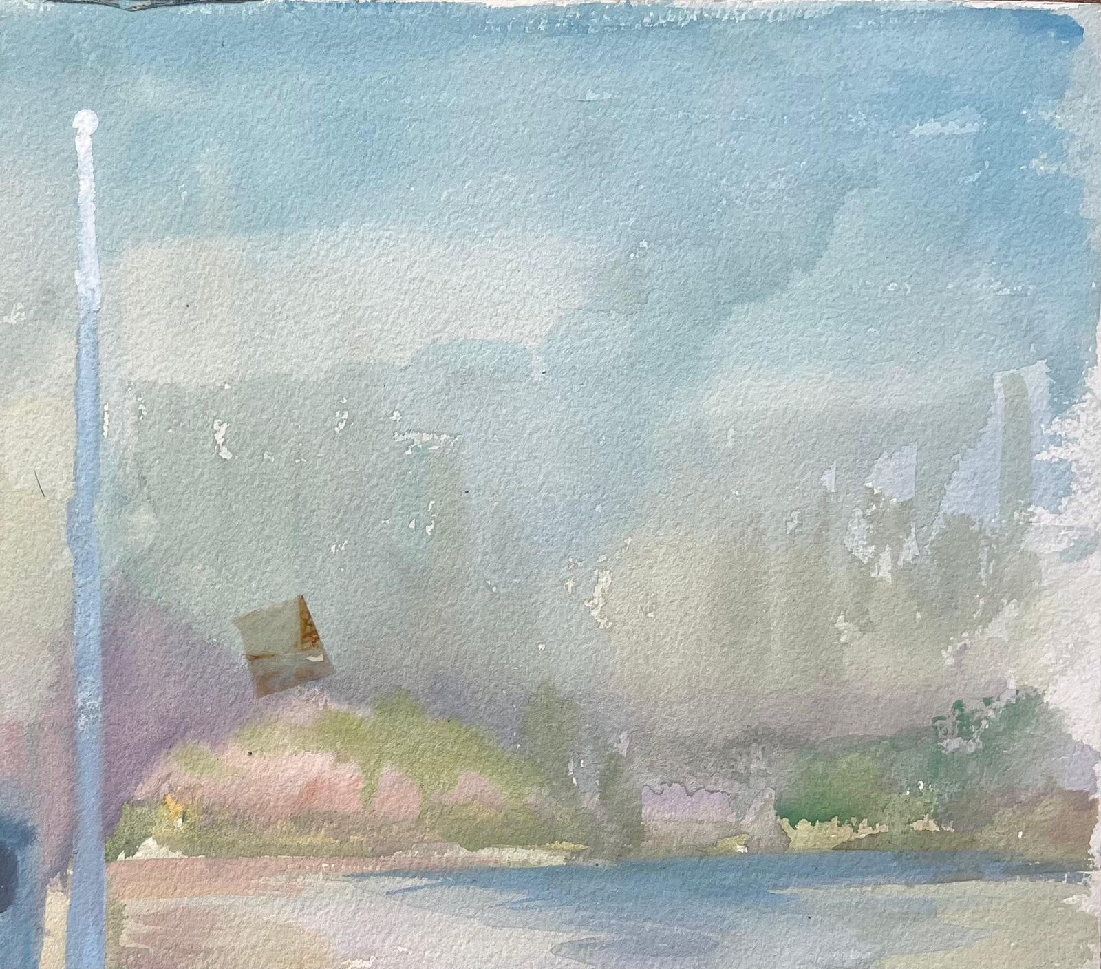 Anne Marie Migette Perardmid Century French Watercolour Of Fishing Boats And Lighthouse On A Quiet Shore photo 535.0