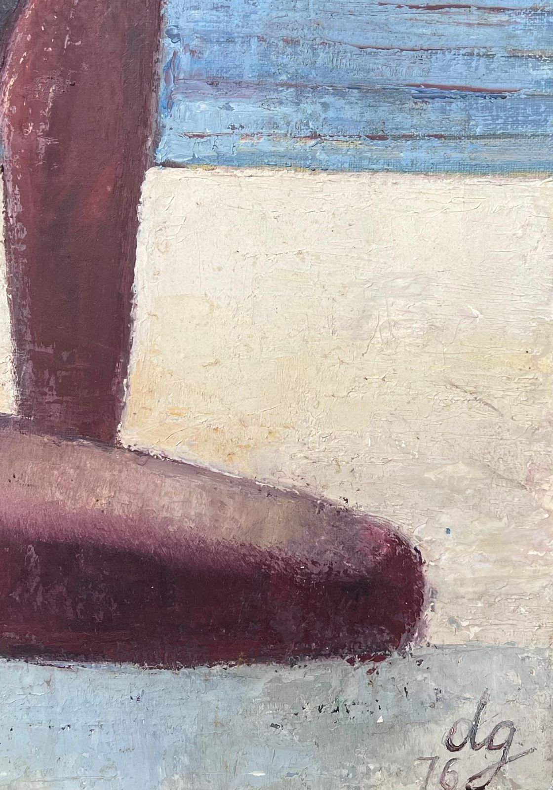 Danie Gruau1970's French Modernist Signed Oil Nude Lady On Beach Superb Quality Painting20th Century photo for sale