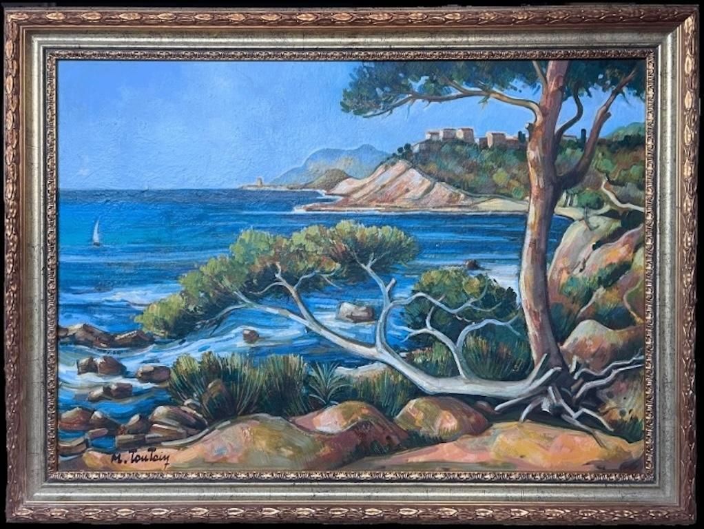 Max Toutaincôte D'azur Blue Sea Coastal 20th Century French Post Impressionist Oil Painting