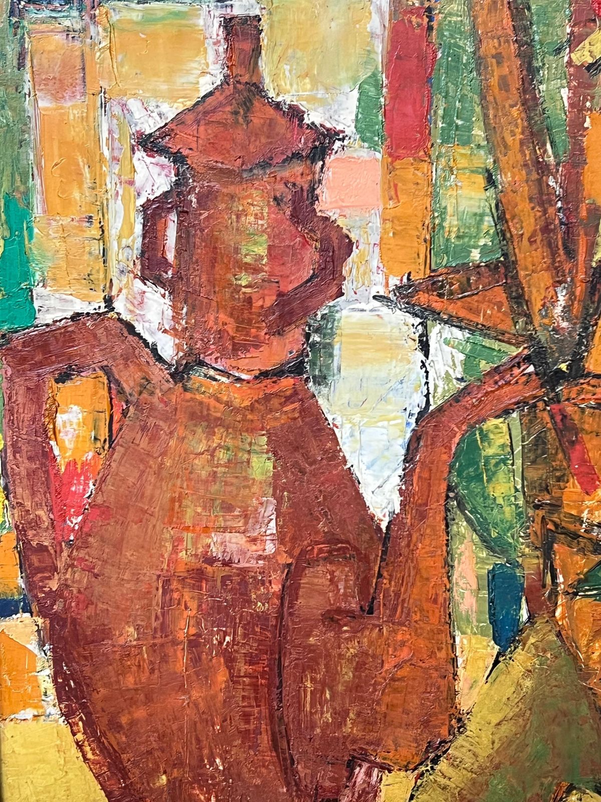 Jacques Daufin1950's French Modernist Signed Oil Painting Still Life Kitchen Table Objects photo Art