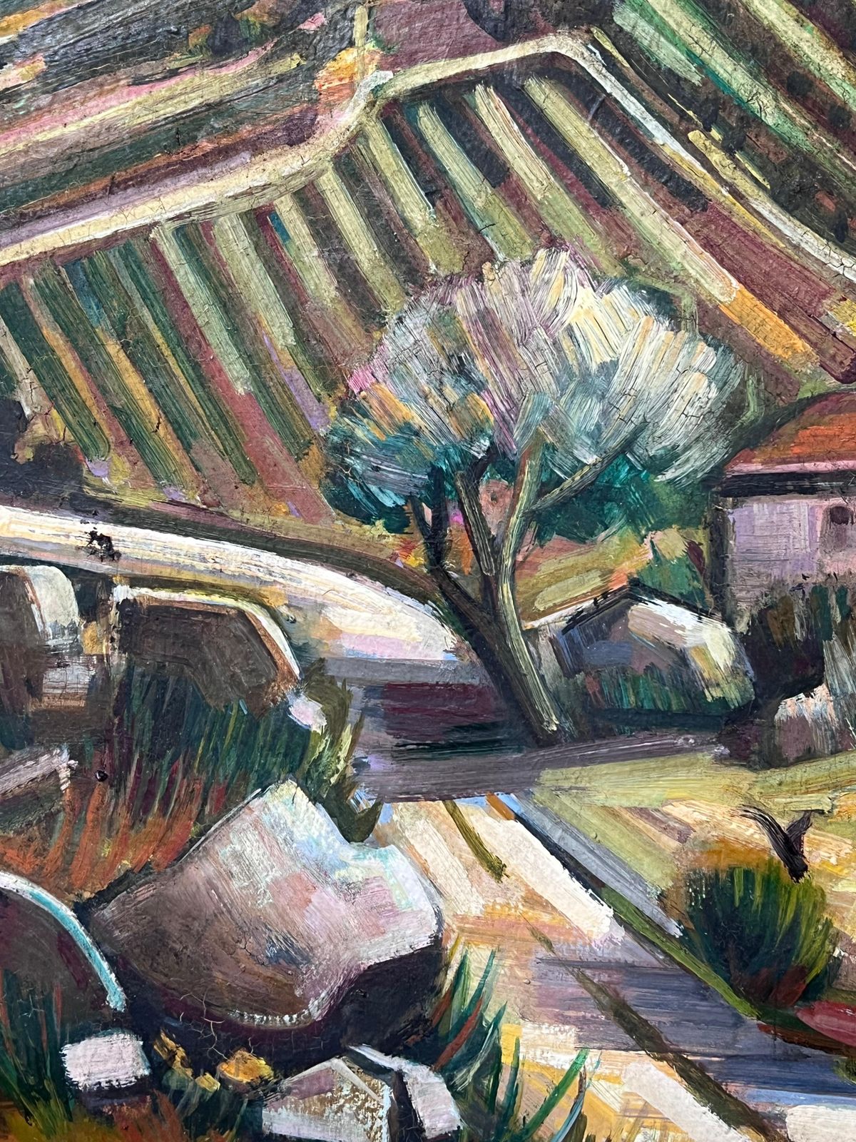 Max Toutainprovencal Hill Perched Town 20th Century French Post Impressionist Oil Painting photo buy