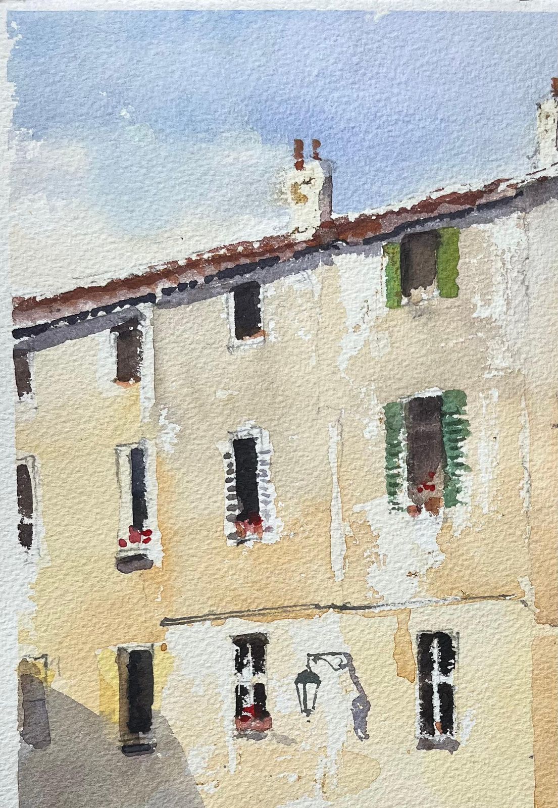 Anthony Averybritish Watercolor Of A Sunlit Mediterranean Courtyard With Figures And Fountain photo vinterior