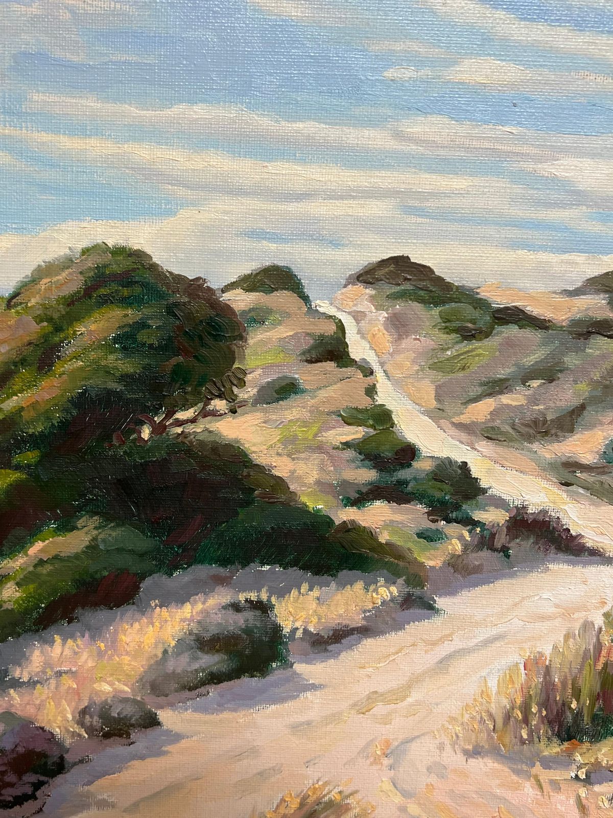 Georges Bordonovefrench Impressionist Oil Painting Sunlit Path Through Rolling Sand Dunes photo 795.0