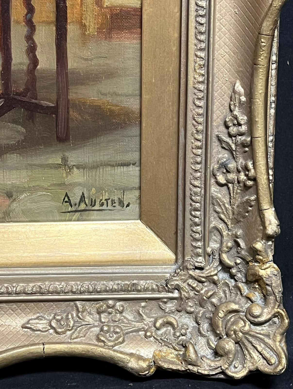 Alexander Austen (1859 1924)card Game In The Parlour Charming Victorian Genre Interior Scene Oil Painting photo buy
