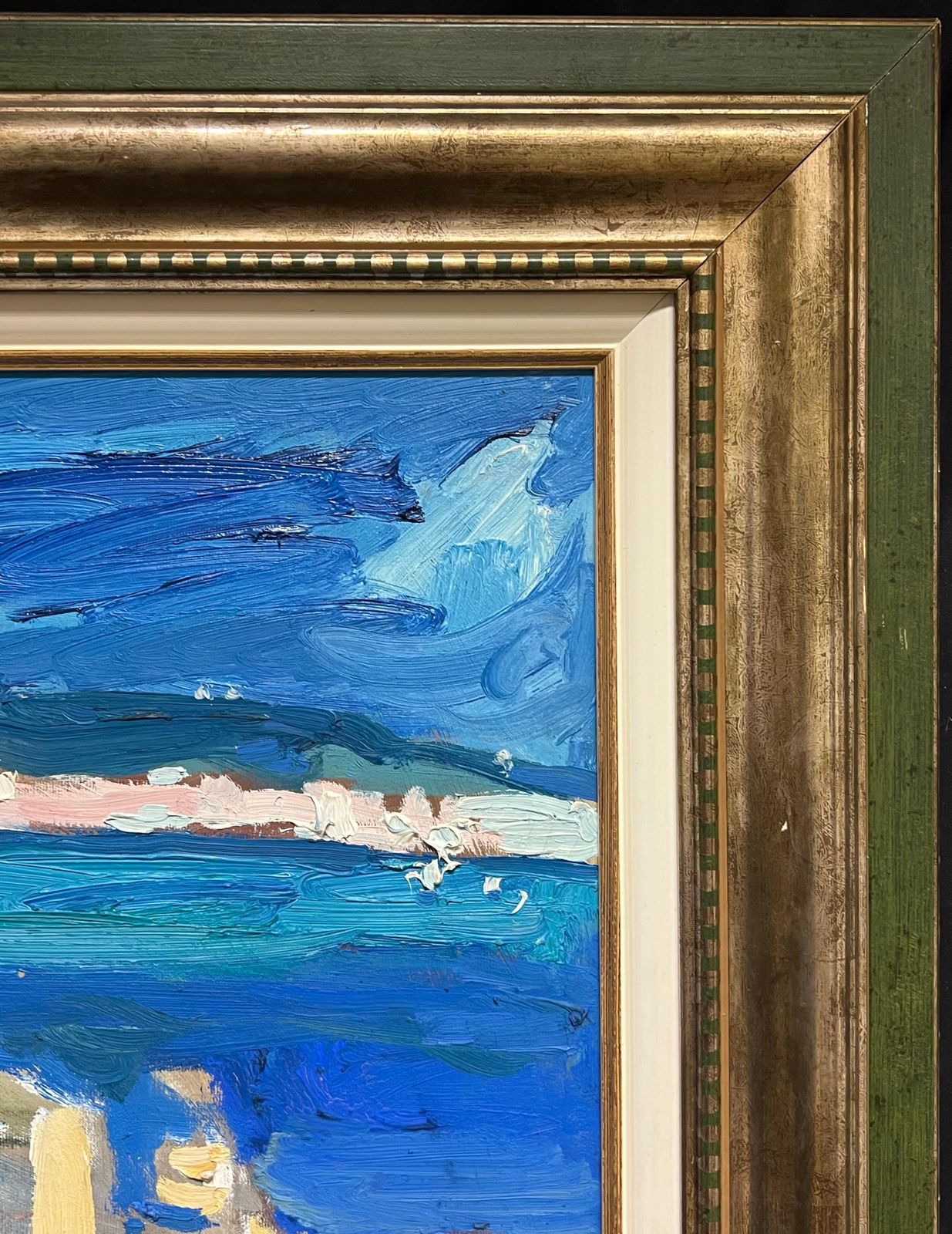 photo furniture Artan Shabanifrench Modernist Oil Painting Nice Coastal Mediterranean French Rivera City1999