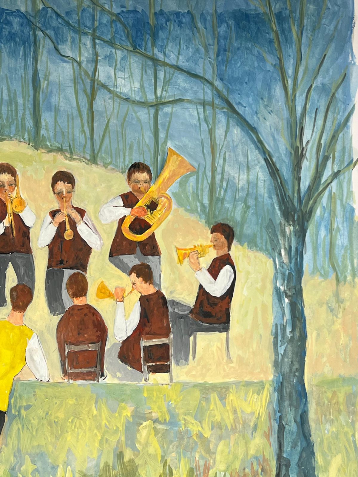 Bernard Labbe1950's Open Air Jazz Concert In The Summer Forest French Landscape1950's photo vinterior