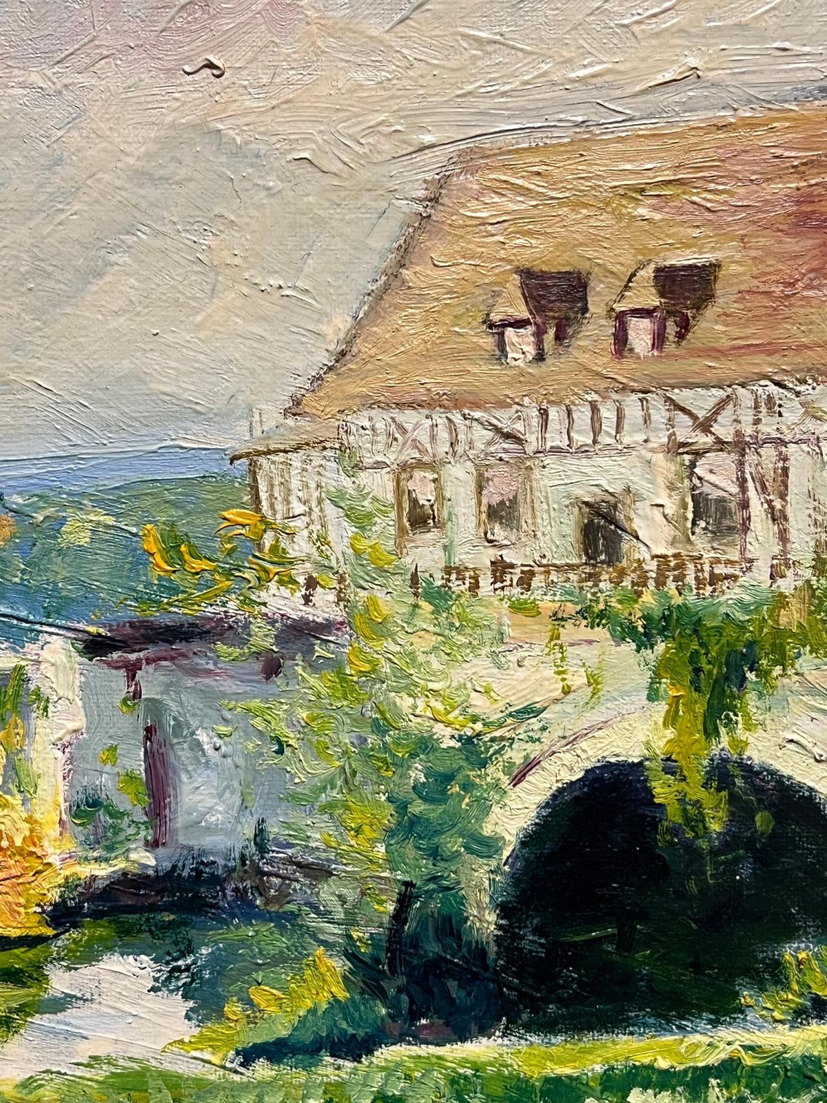 French Schooltranquil Normandy River Seine Landscape At Vernon Near Giverny Impressionist Oil1991 photo vintage