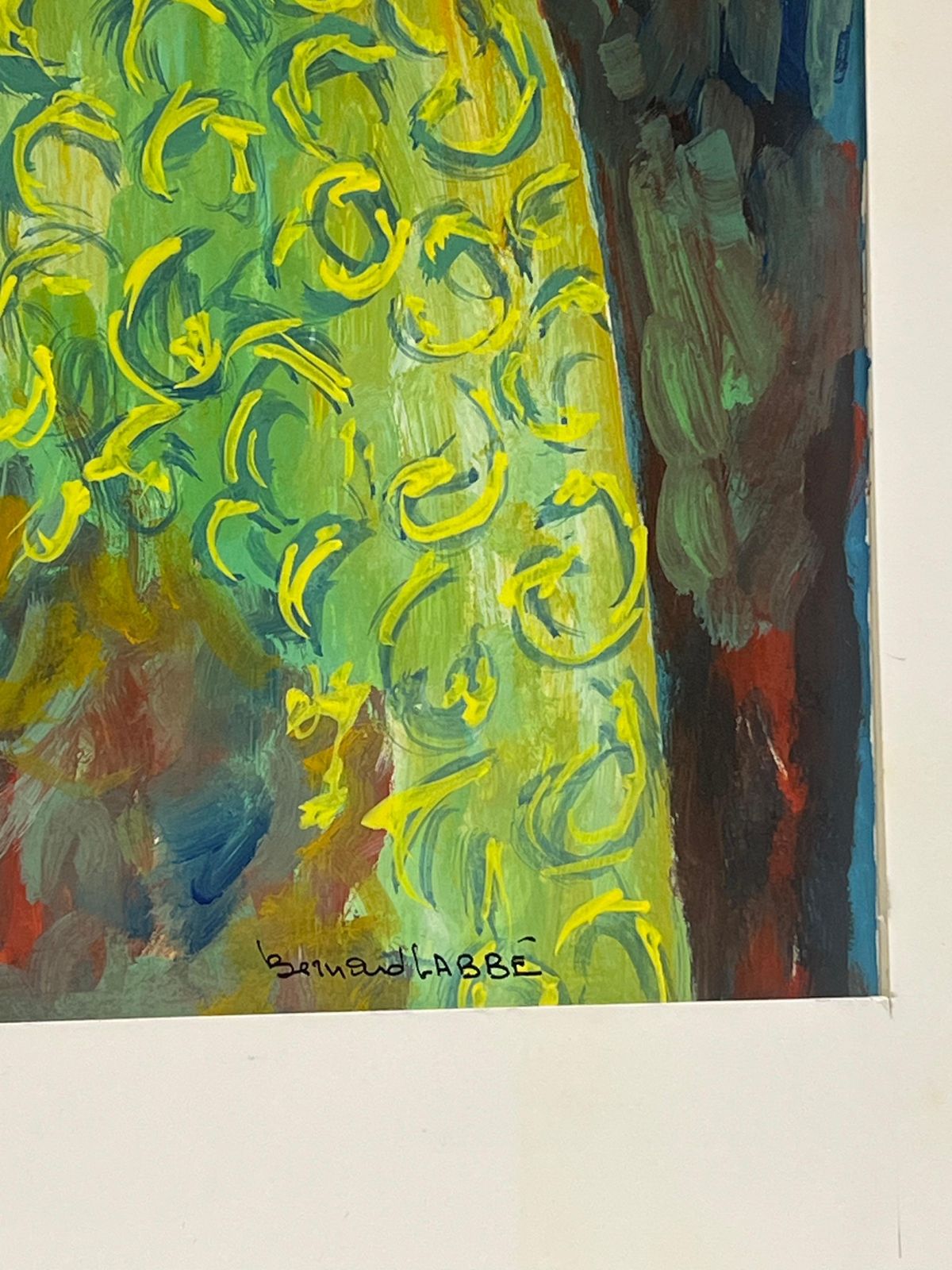 Bernard Labbe1950's Symbolist Portrait Young Figure In Exotic Green Cloak1950's photo buy