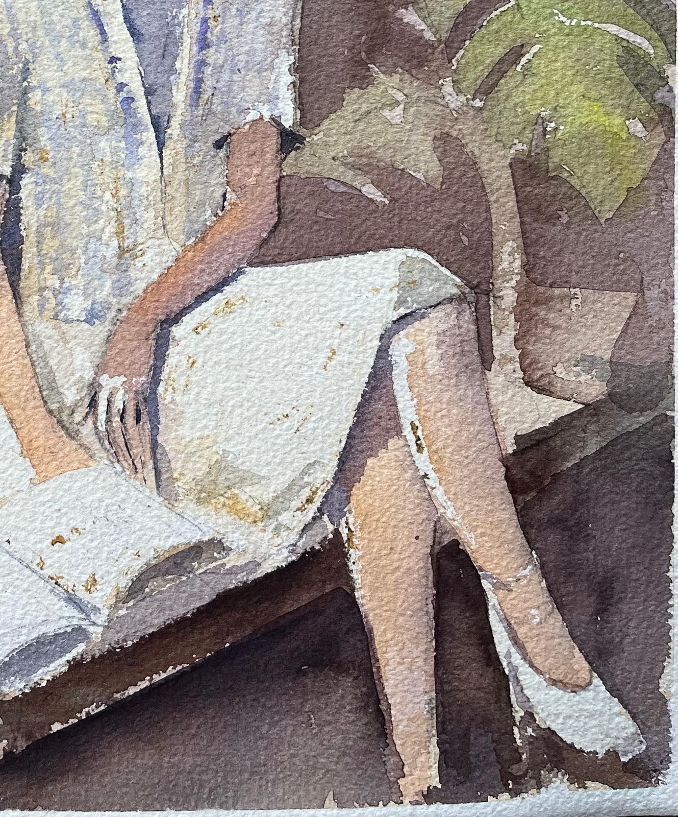 Anthony Averybritish Impressionist Watercolor Of A Portrait Of A Woman In A Sun Hat photo 475.0