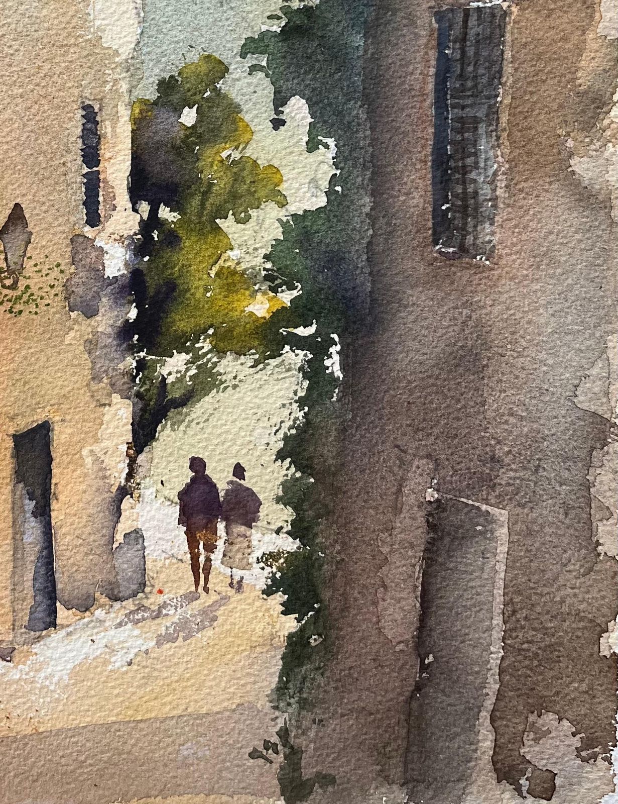 Anthony Averybritish Impressionist Watercolor Of A Quaint Archway And Alley photo for sale