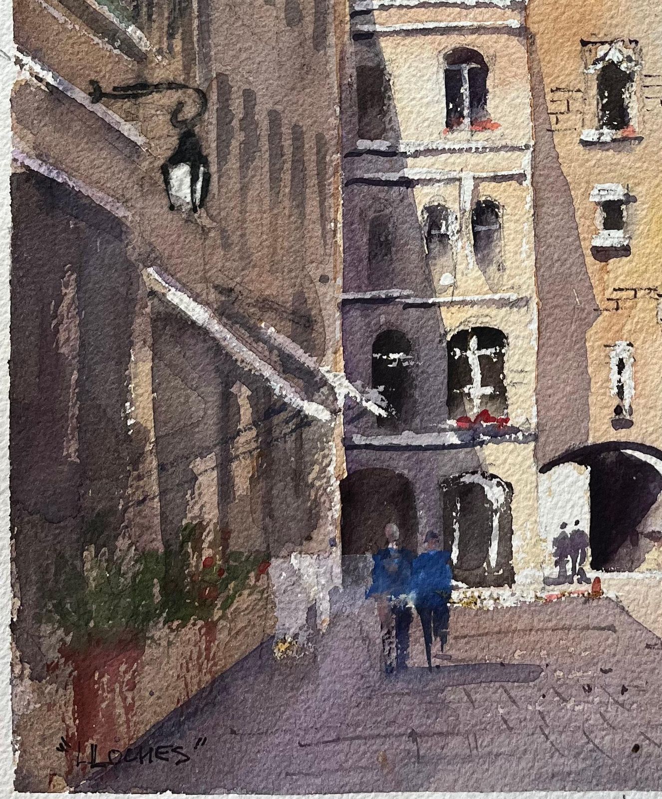 Anthony Averybritish Impressionist Watercolor Of Architectural Charm In Loches Town Square photo vinterior