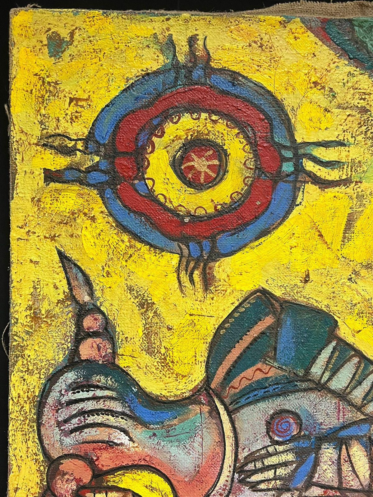 European Artisthuge Contemporary Painting Abstract Mythical Figures In A Surrealist Composition1999 photo Art