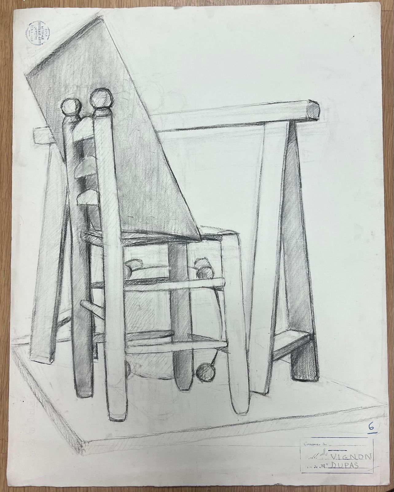 Josine Vignonmid Century French Study Of A Chair And Geometric Arrangement1945 photo furniture