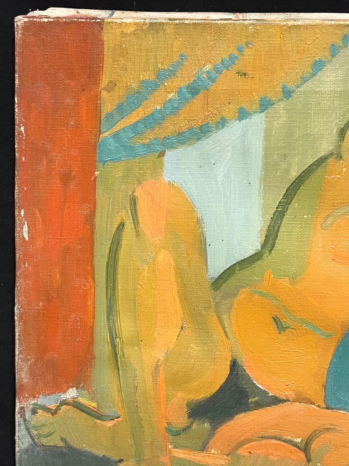 Therese Hummelmid 20th Century French Oil Painting Cubist Portrait Of Nude Lady Signed1954 photo 836.0
