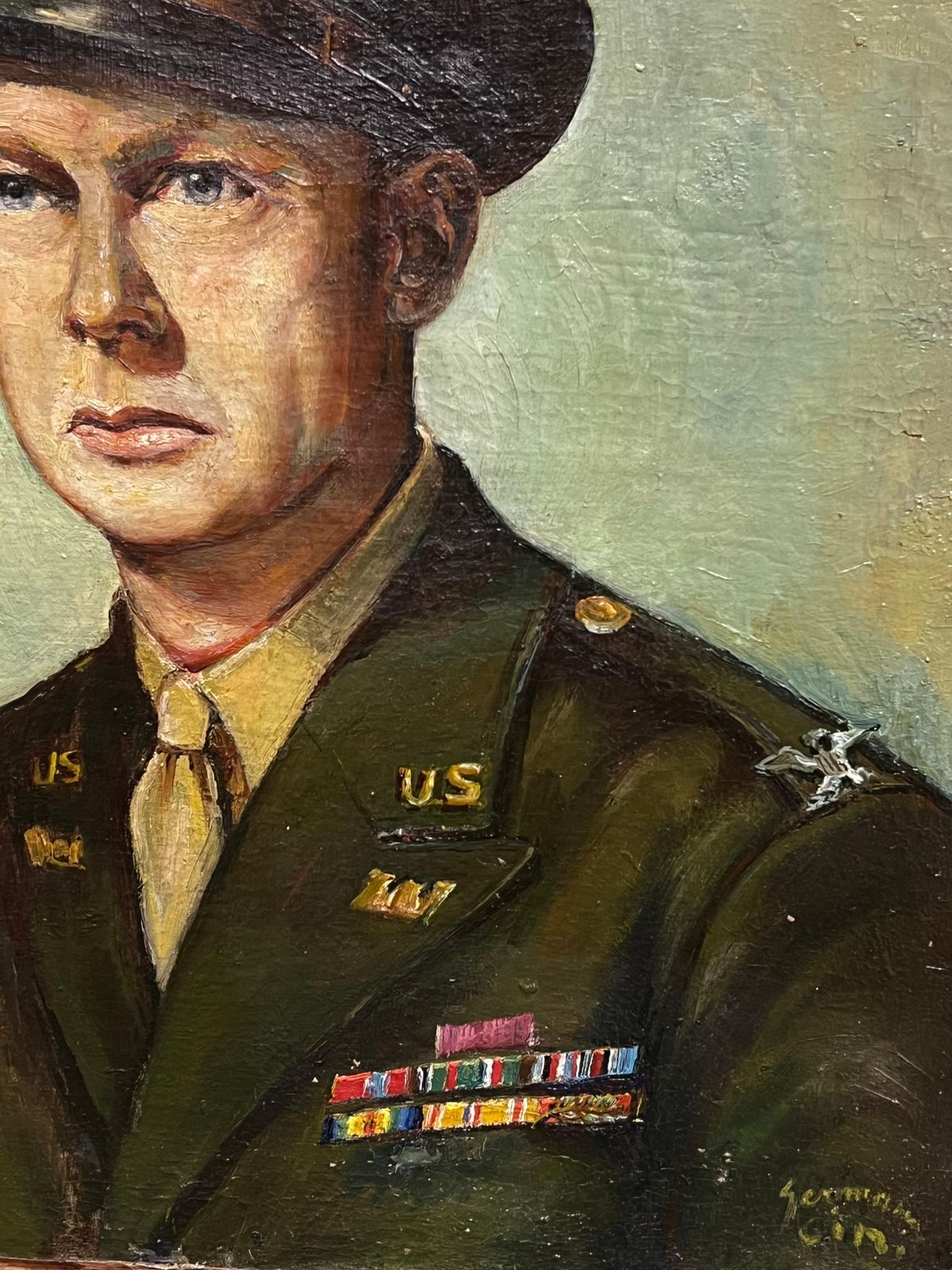 French Schoolportrait Of Dwight D. Eisenhower (1890–1969) Original 1951 French Oil Painting1951 photo for sale