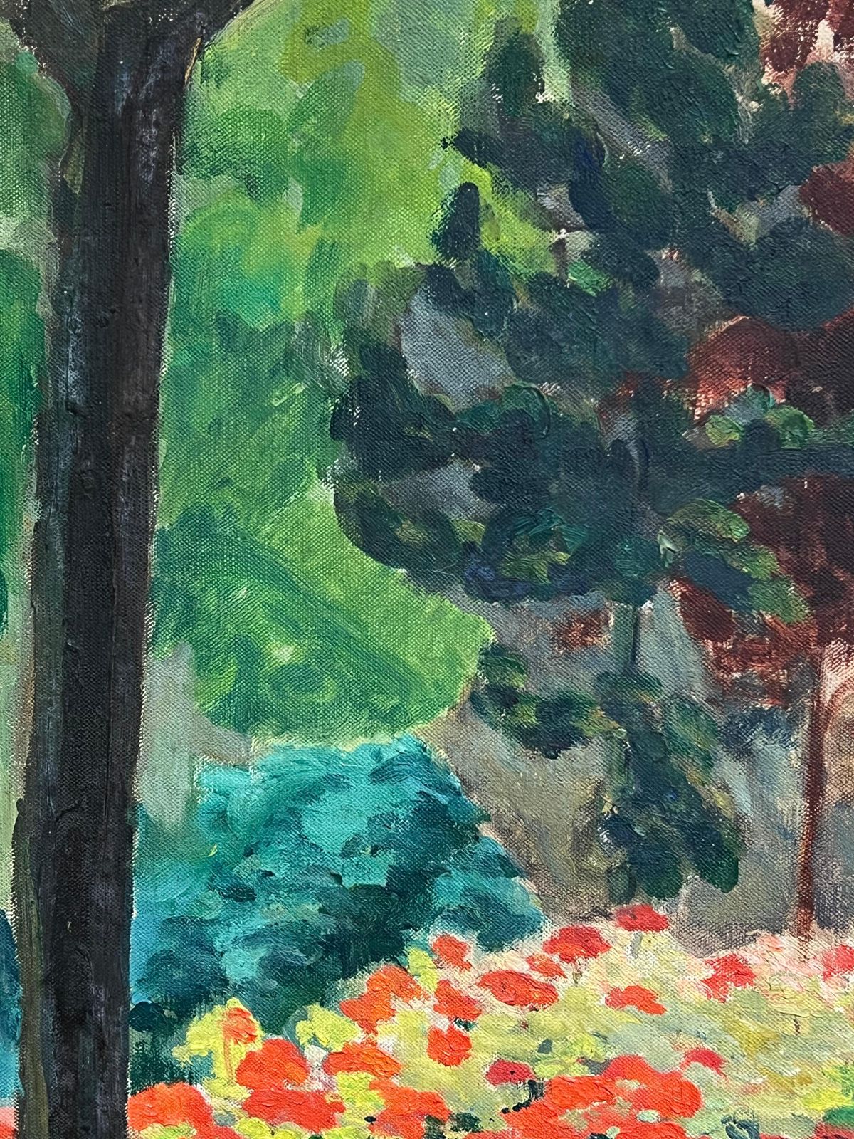 Marcelle Weill1950's French Post Impressionist Oil Painting Of A Colorful Floral Garden photo 916.0