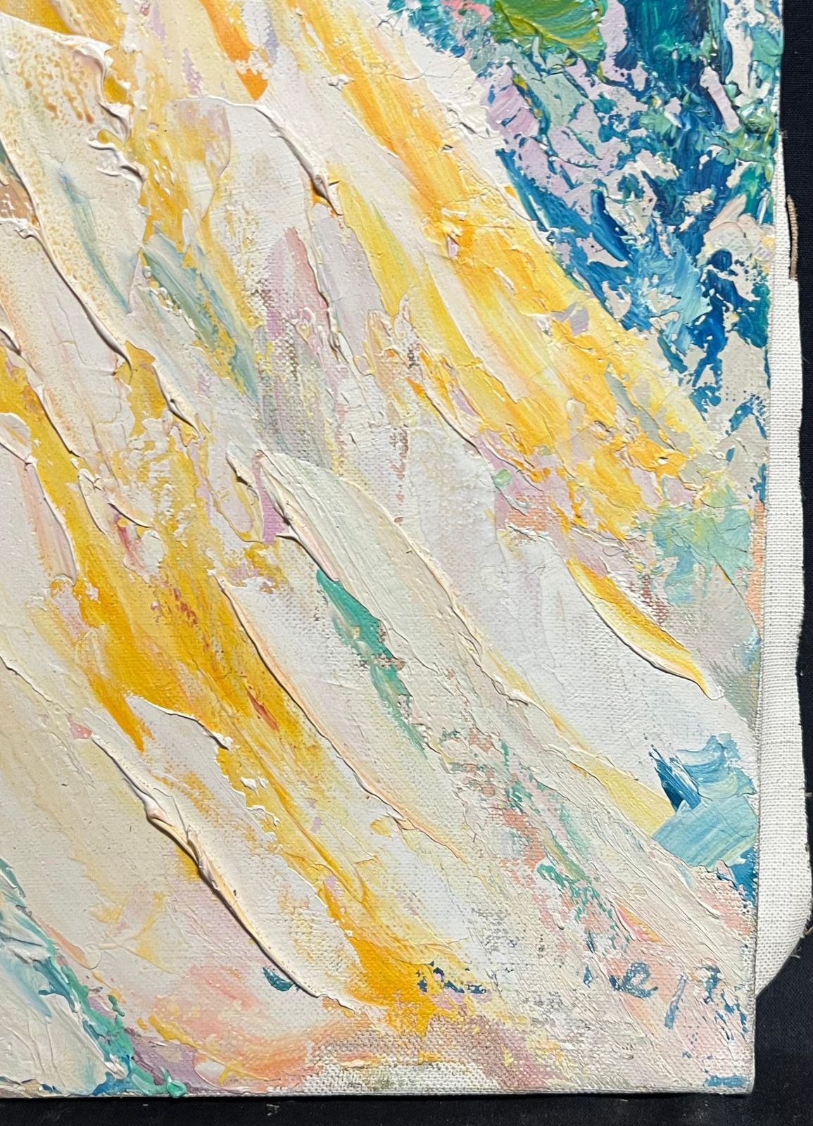 French School1970's French Post Impressionist Reclining Nude Thick Impasto Oil Painting1970's photo vinterior