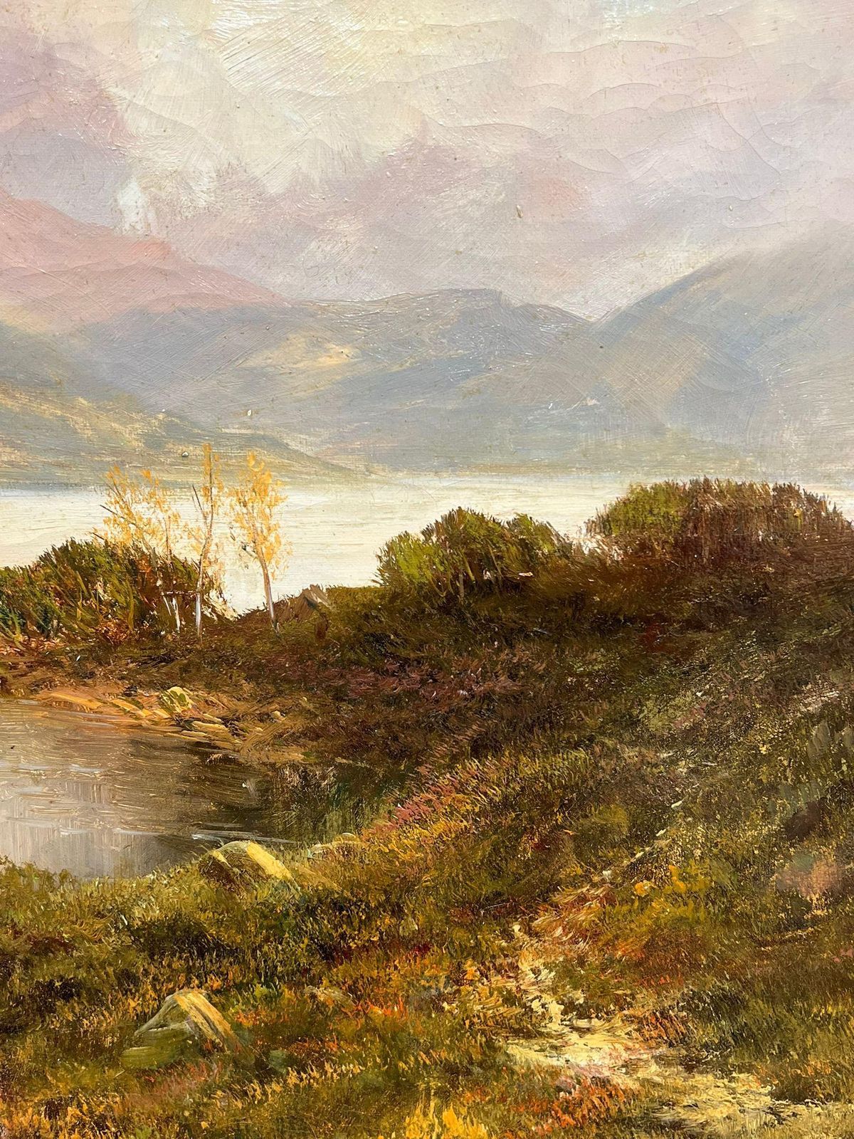F. E. Jamiesonmajestic Highland Loch Landscape Serenity Oil Painting Scenic Mountain Lake1920's photo 1677.0