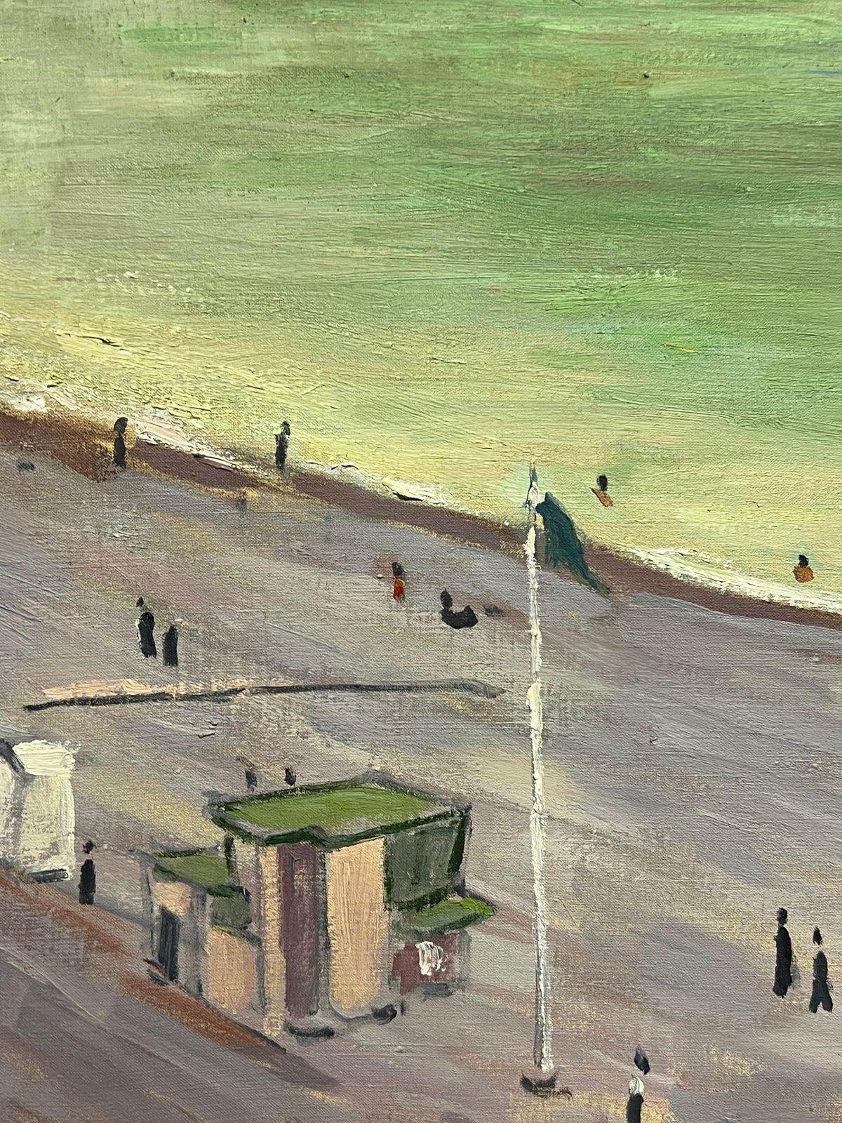 Guy Pichonnormandy Beachfront Scene With Green Sea And Dramatic Sky French Oil Painting2000 photo 1422.0