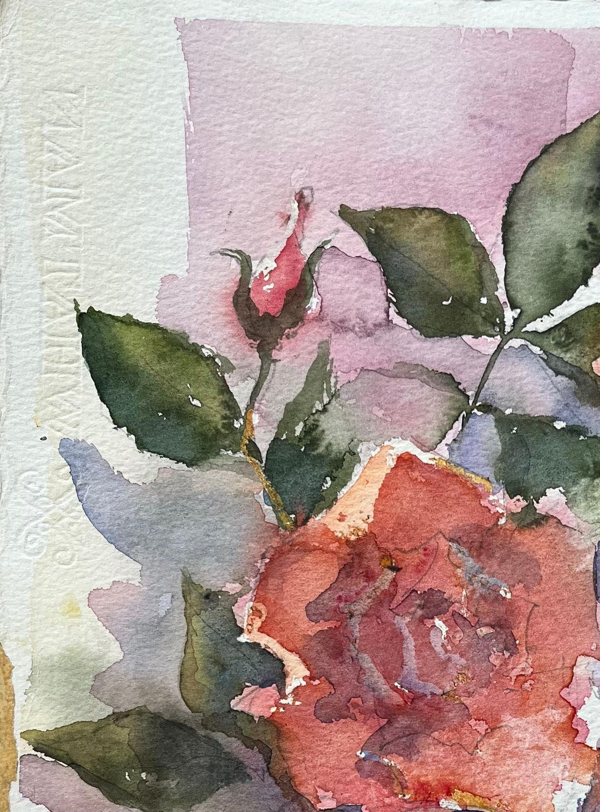 Anthony Averybritish Impressionist Watercolor Of A Bouquet Of Vibrant Roses photo for sale