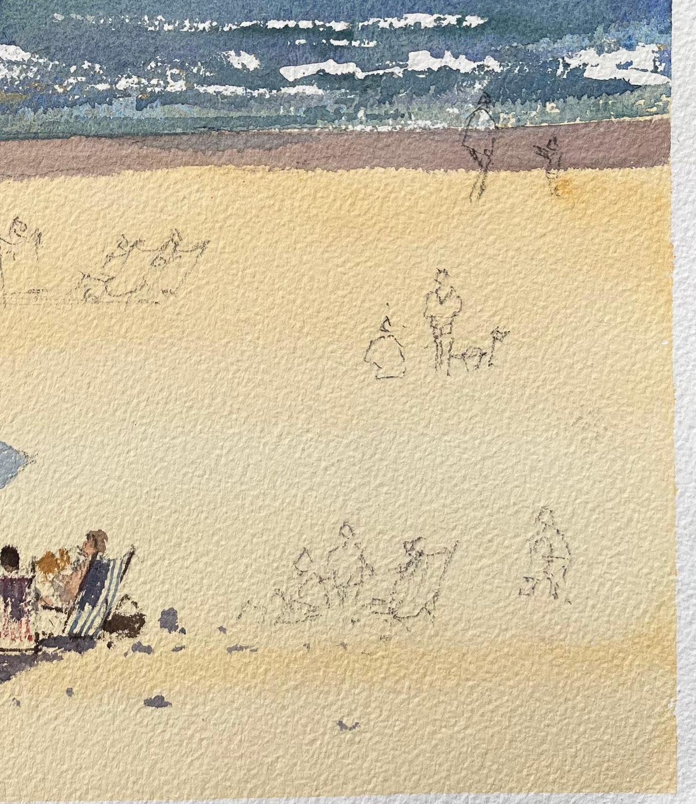 Anthony Averybritish Impressionist Watercolor Of A Beach Scene With Coastal Cliffs photo Art