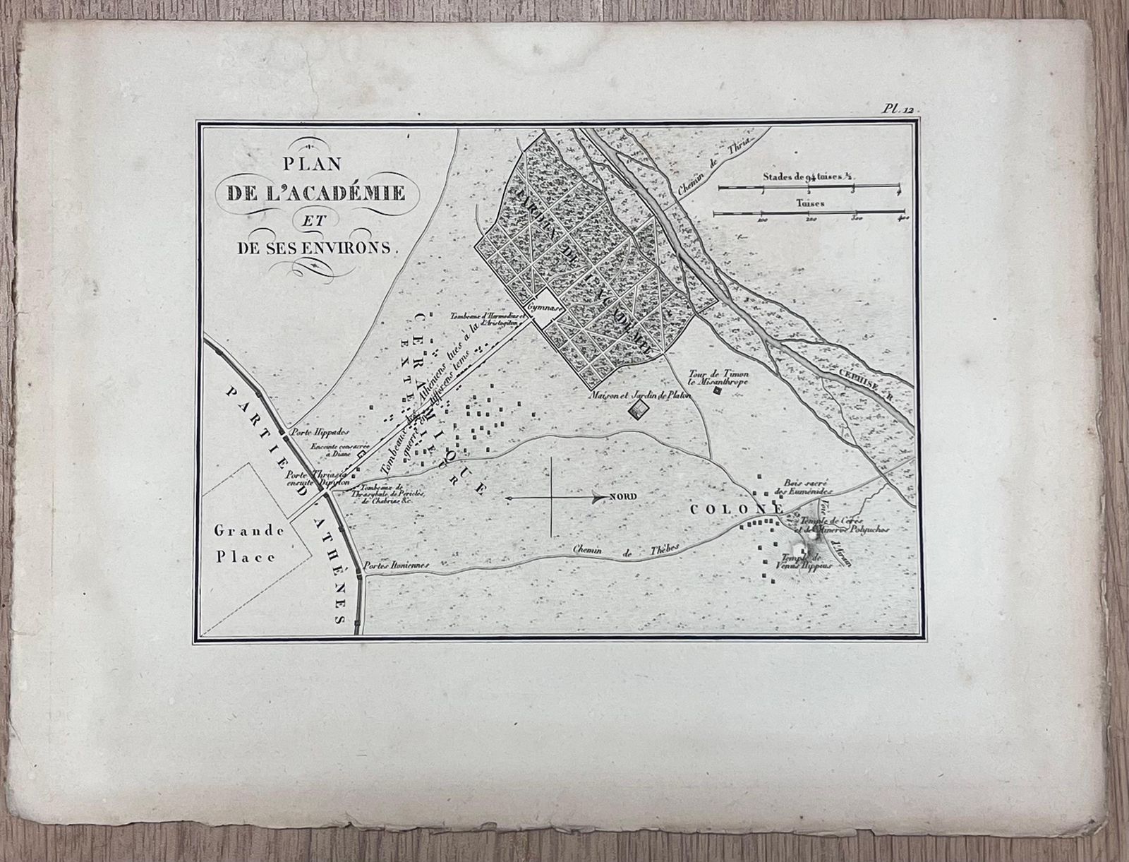 French Schoolset Of Six Antique Engravings Historical Plans Maps Of Ancient Greek Cities photo Art