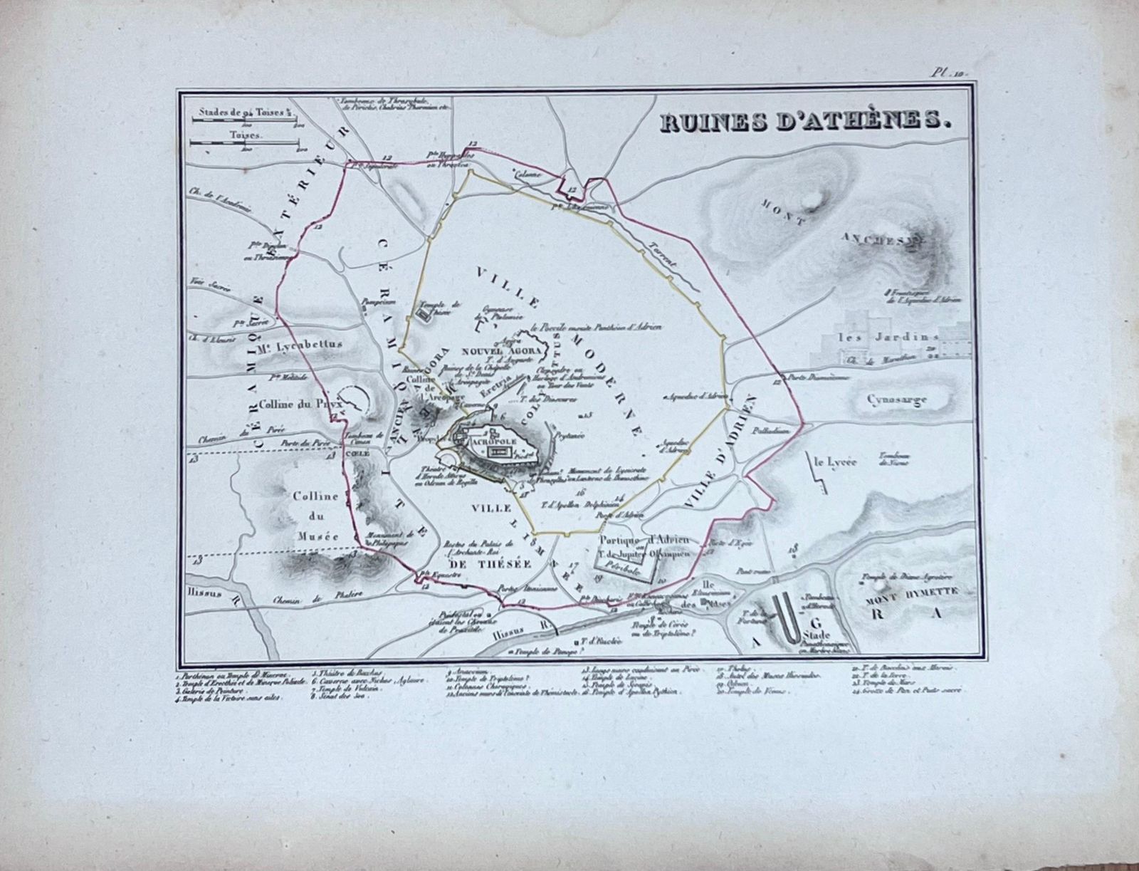 French Schoolset Of Six Antique Engravings Historical Plans Maps Of Ancient Greek Cities photo vinterior