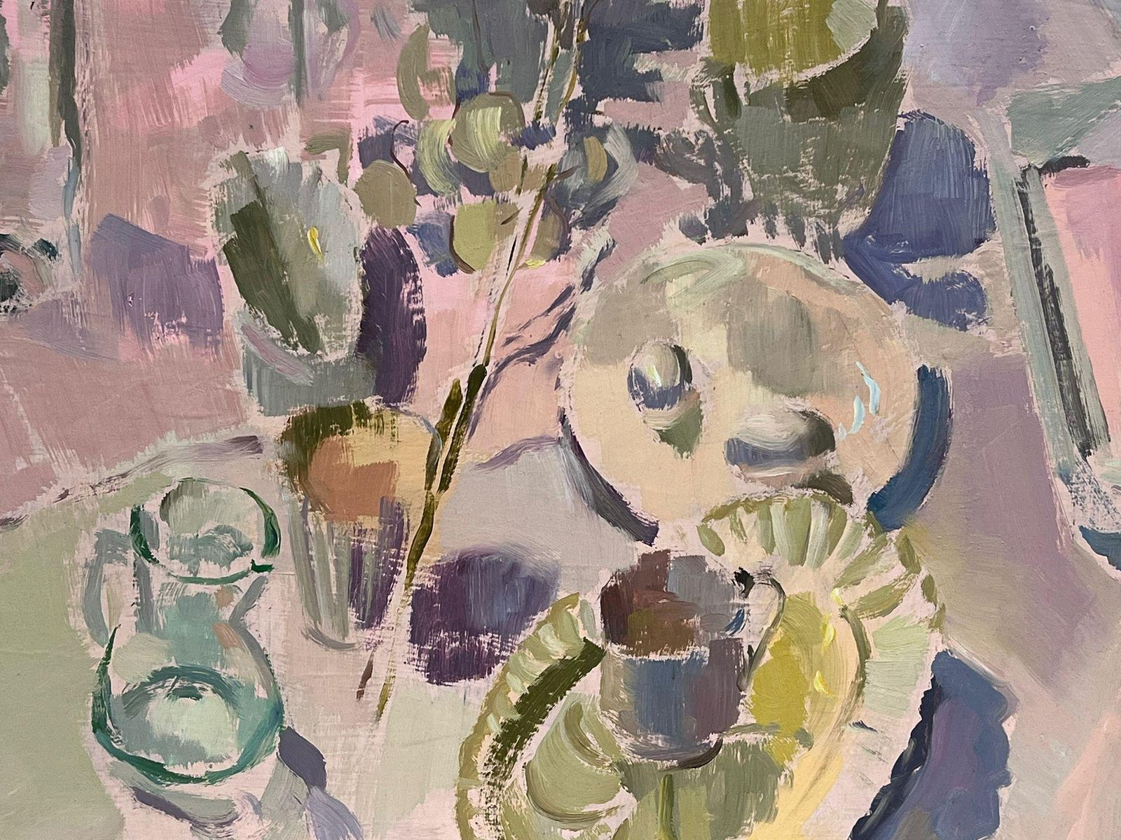 Helen Greenfieldcontemporary Impressionist Still Life Kitchen Table With Soft Pastel Palette photo for sale