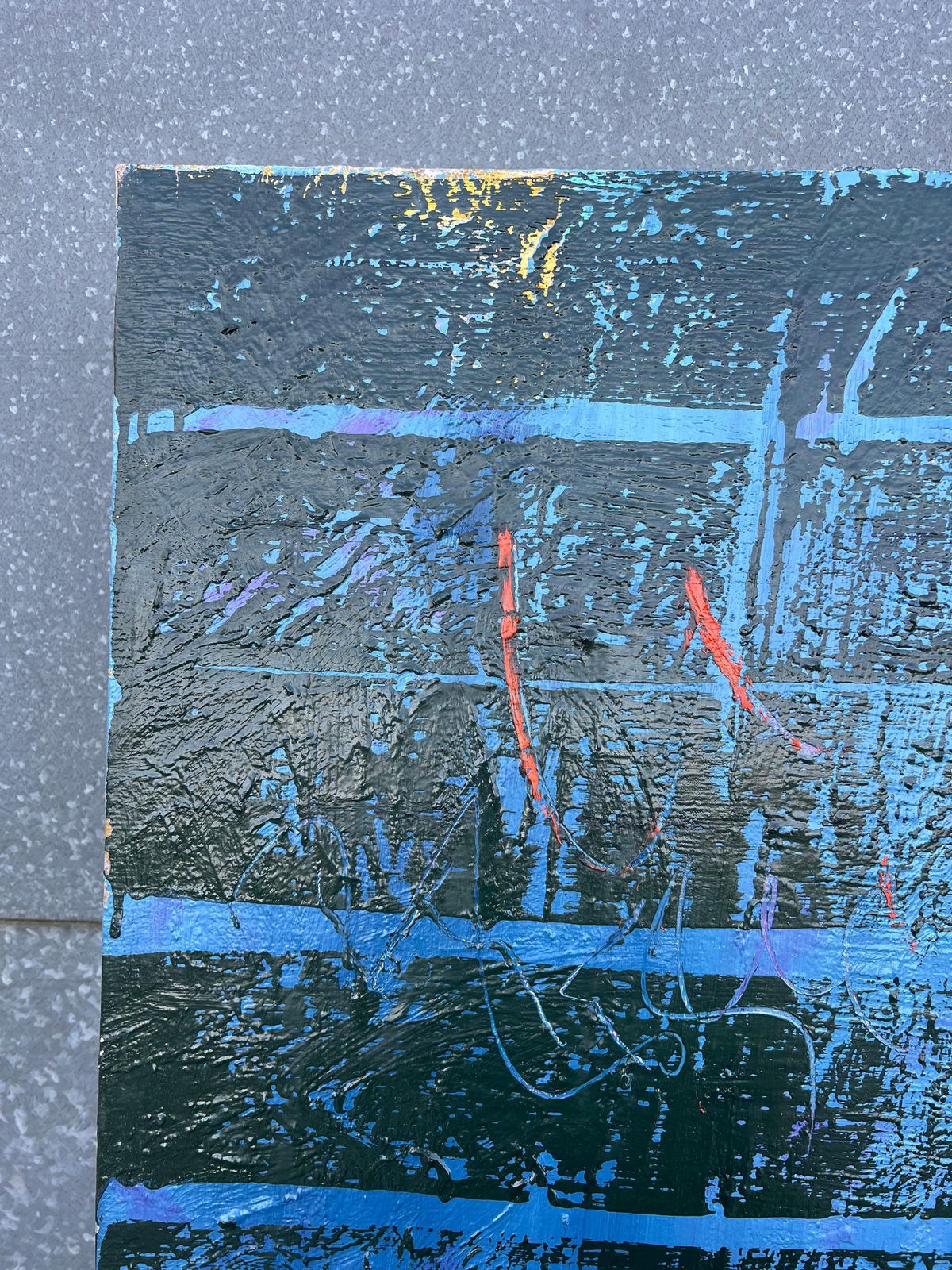 Gilbert Pelissiervery Large French 20th Century Blue Textured Abstract Composition Painting photo 1850.0