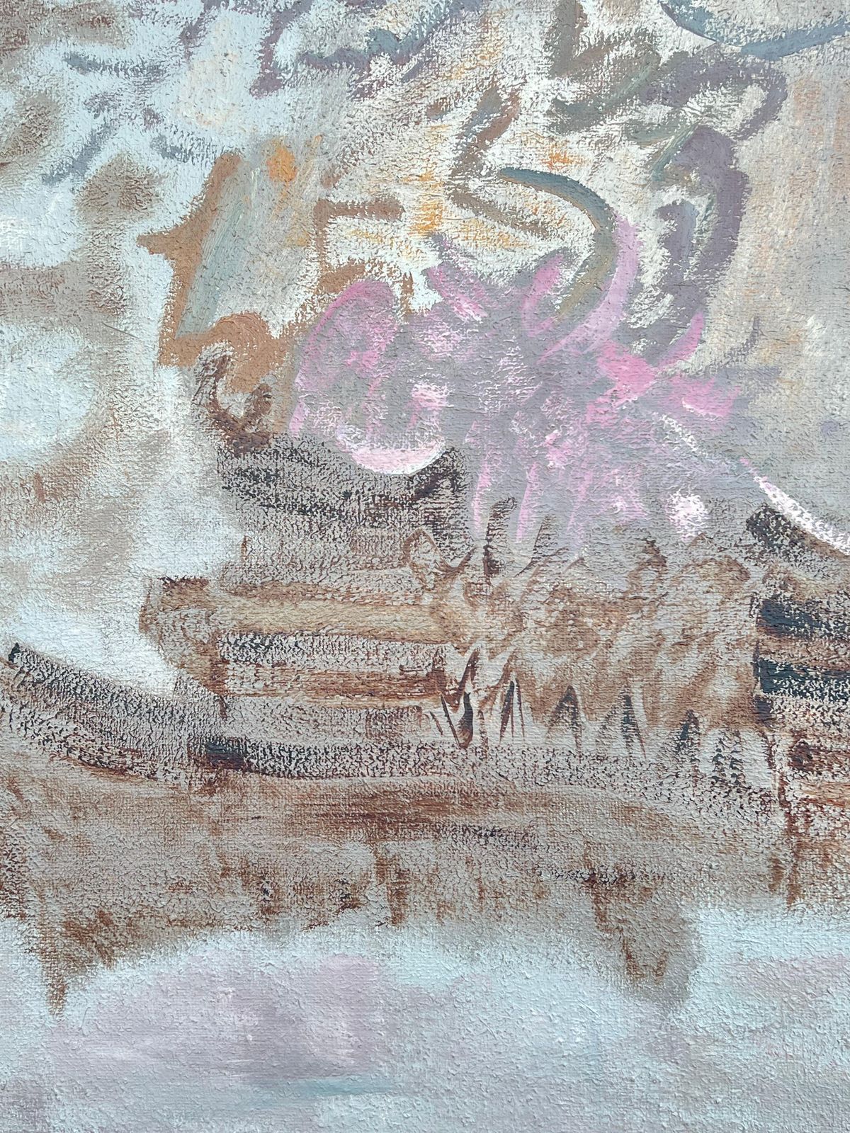 Gilbert Pelissierfrench 20th Century Abstract Painting Seascape At Grey Whispers Of Soft Hue photo vinterior