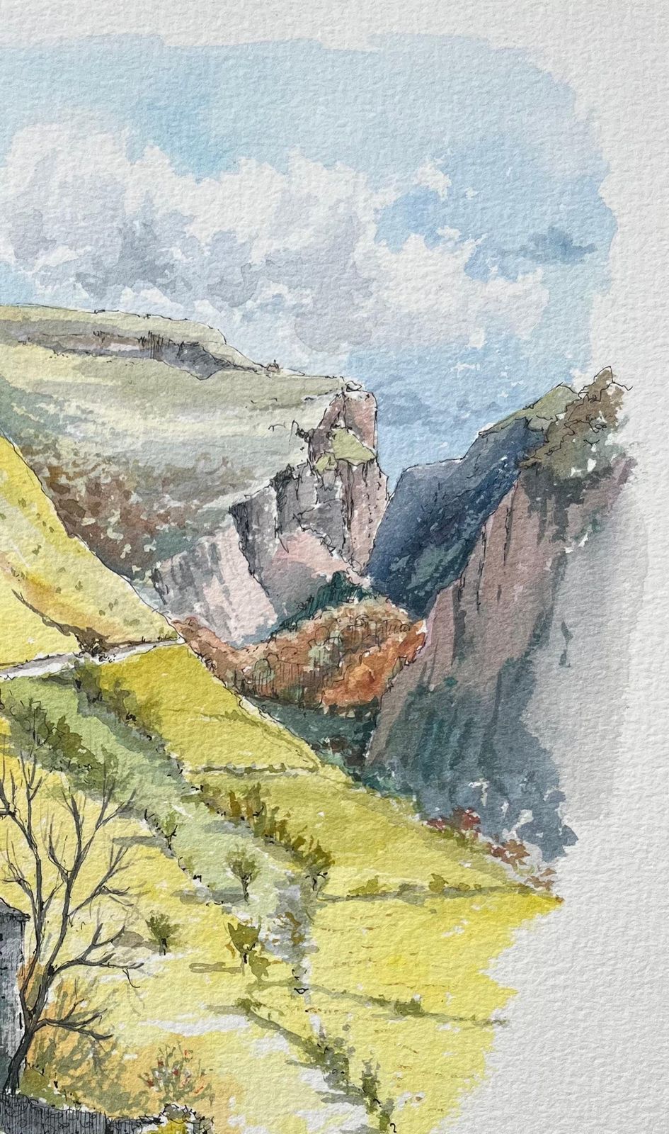 Robert Lepine (1929   2017)french Watercolor Of Romanesque Church In Sainte Engrâce20th Century photo 382.0