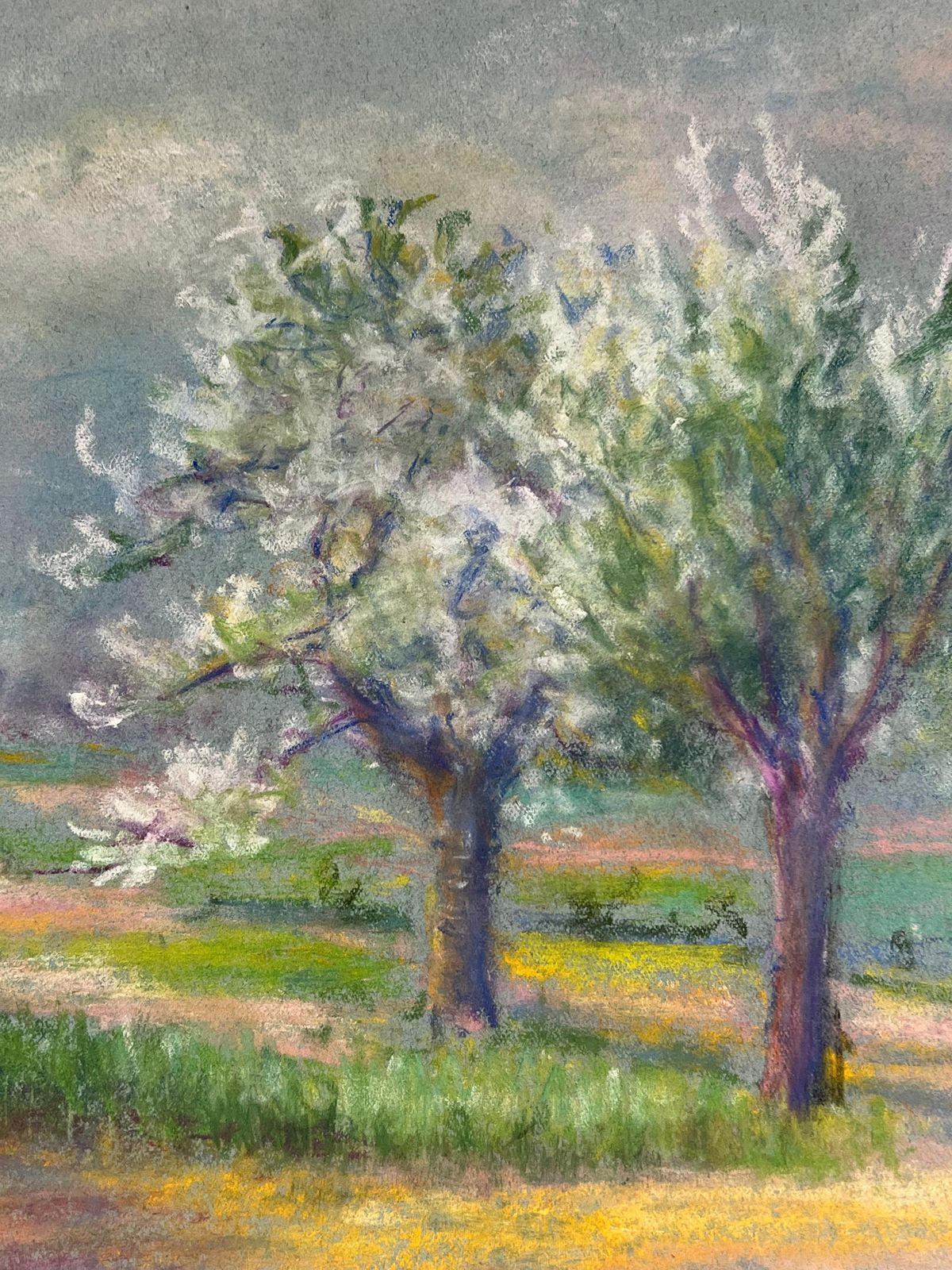 Regine Davidspring Awakening Blossoming Trees Under A Moody Sky In A Pastel Landscape1947 photo vinterior