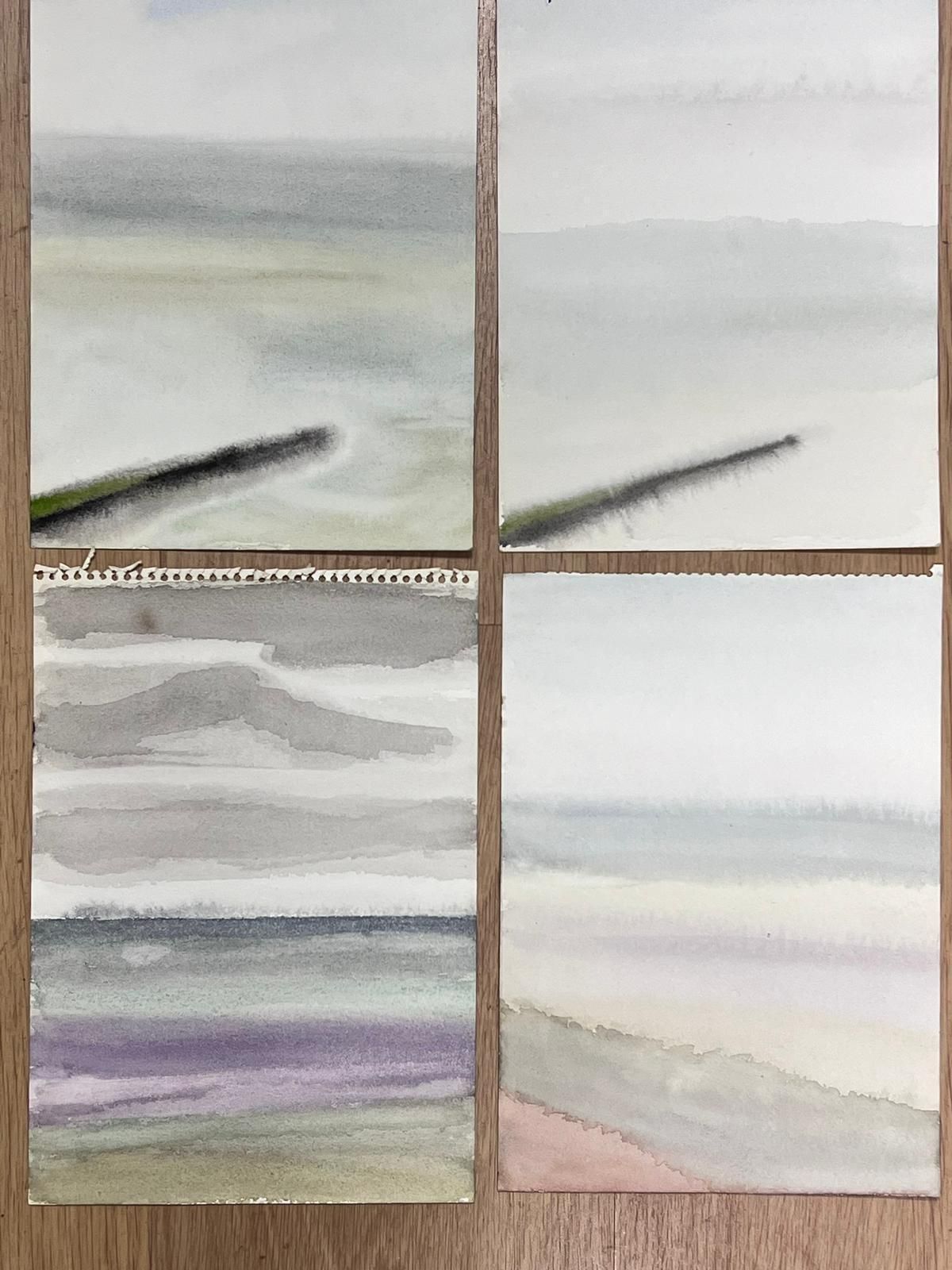 French Schoolset Of Six Series Of Minimalist Coastal Watercolours Seaside Landscapes photo 101.0