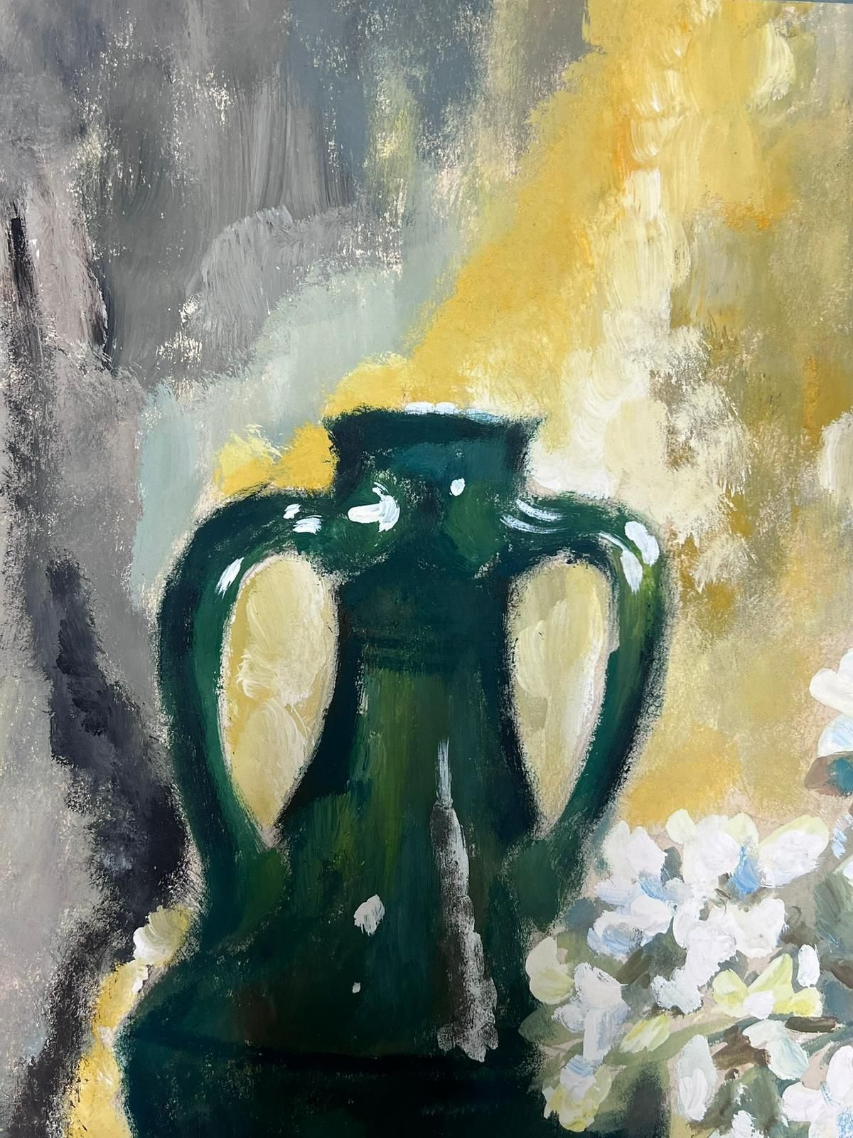 Josine Vignonfrench A Still Life With Open Book, Vase And Blossoming Plant1950s photo buy