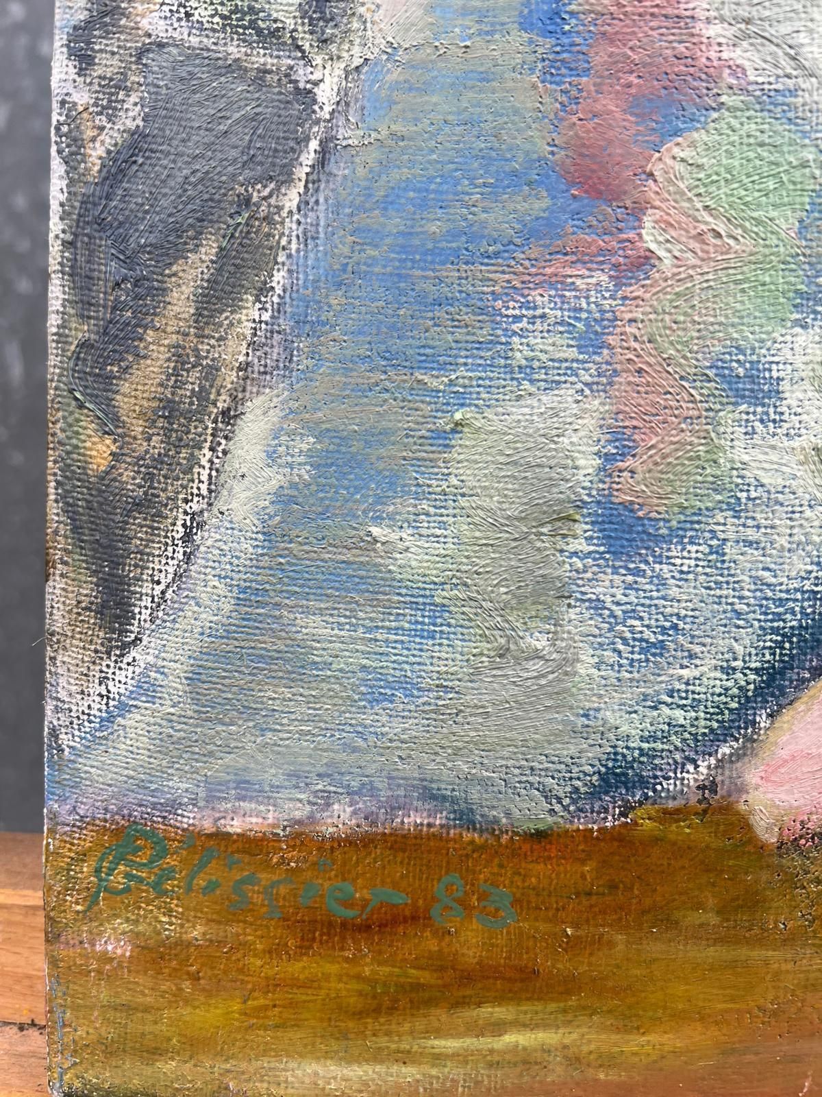 Gilbert Pelissierhuge French 20th Century Abstract Landscape With Soft Pastel Hues & Textures1983 photo Art