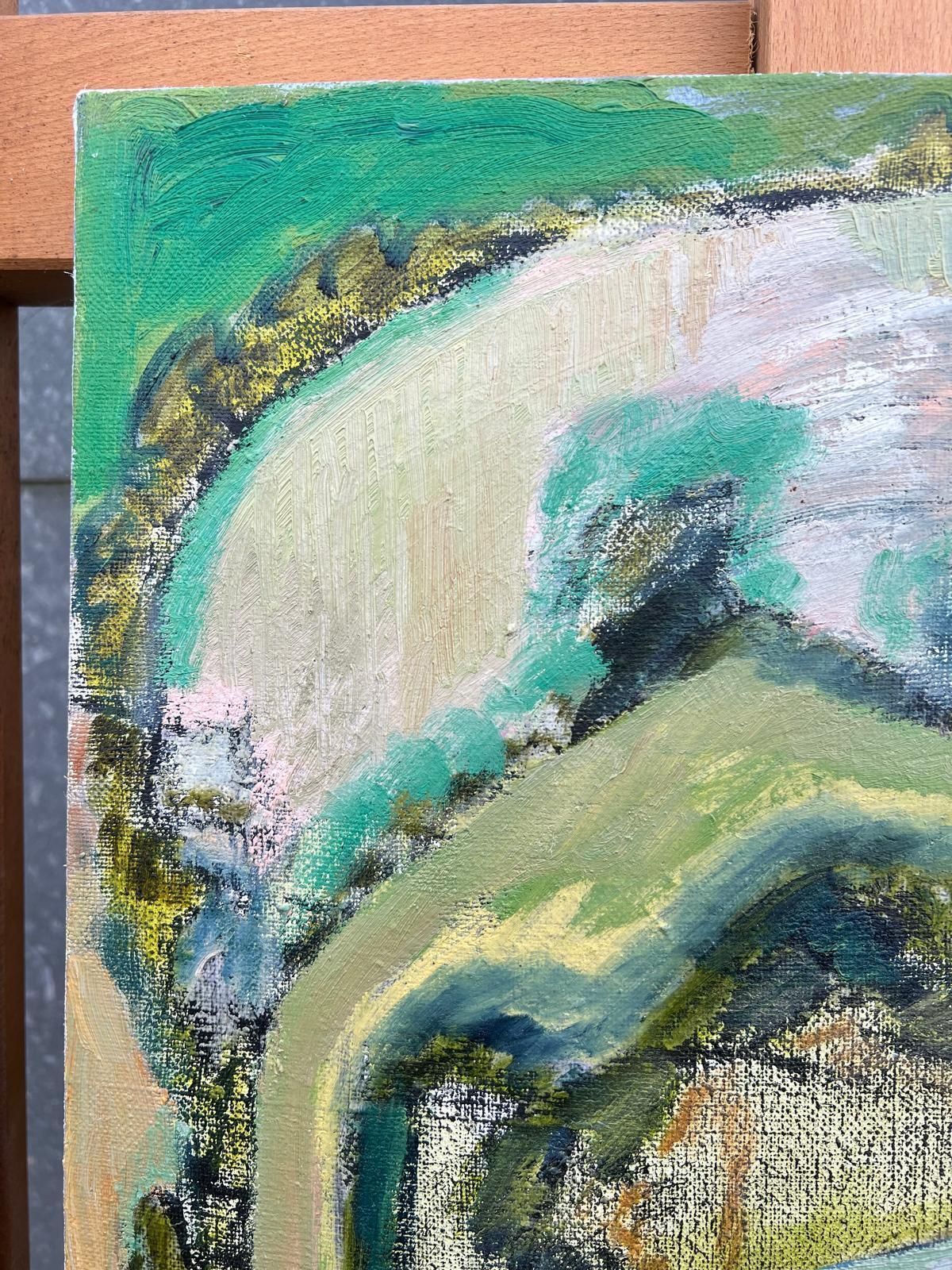 Gilbert Pelissierhuge French 20th Century Abstract Landscape With Soft Pastel Hues & Textures1983 photo 1527.0