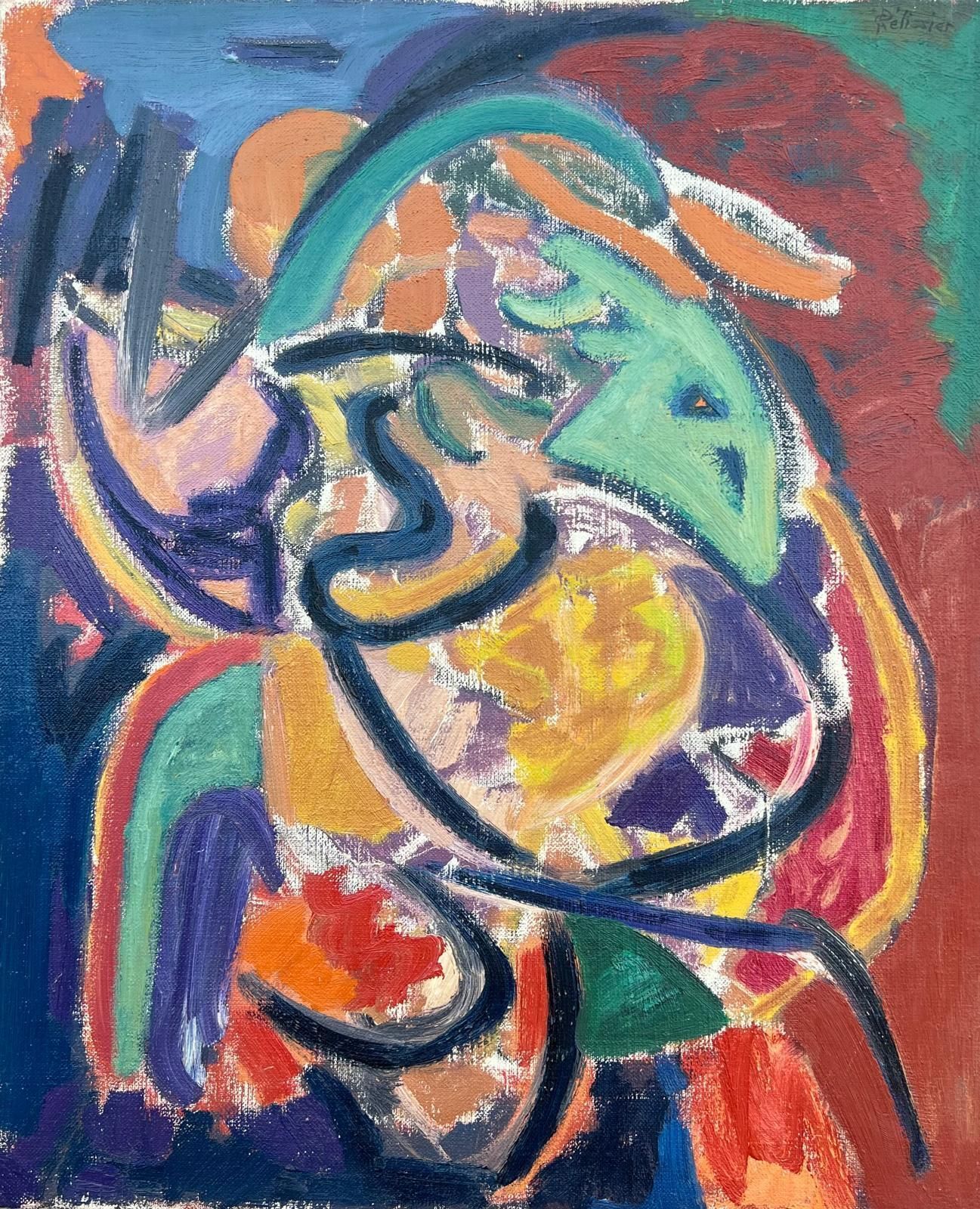 Gilbert Pelissierlarge French 20th Century Painting Vibrant Bold Colours Dynamic Shapes Abstract20th Century