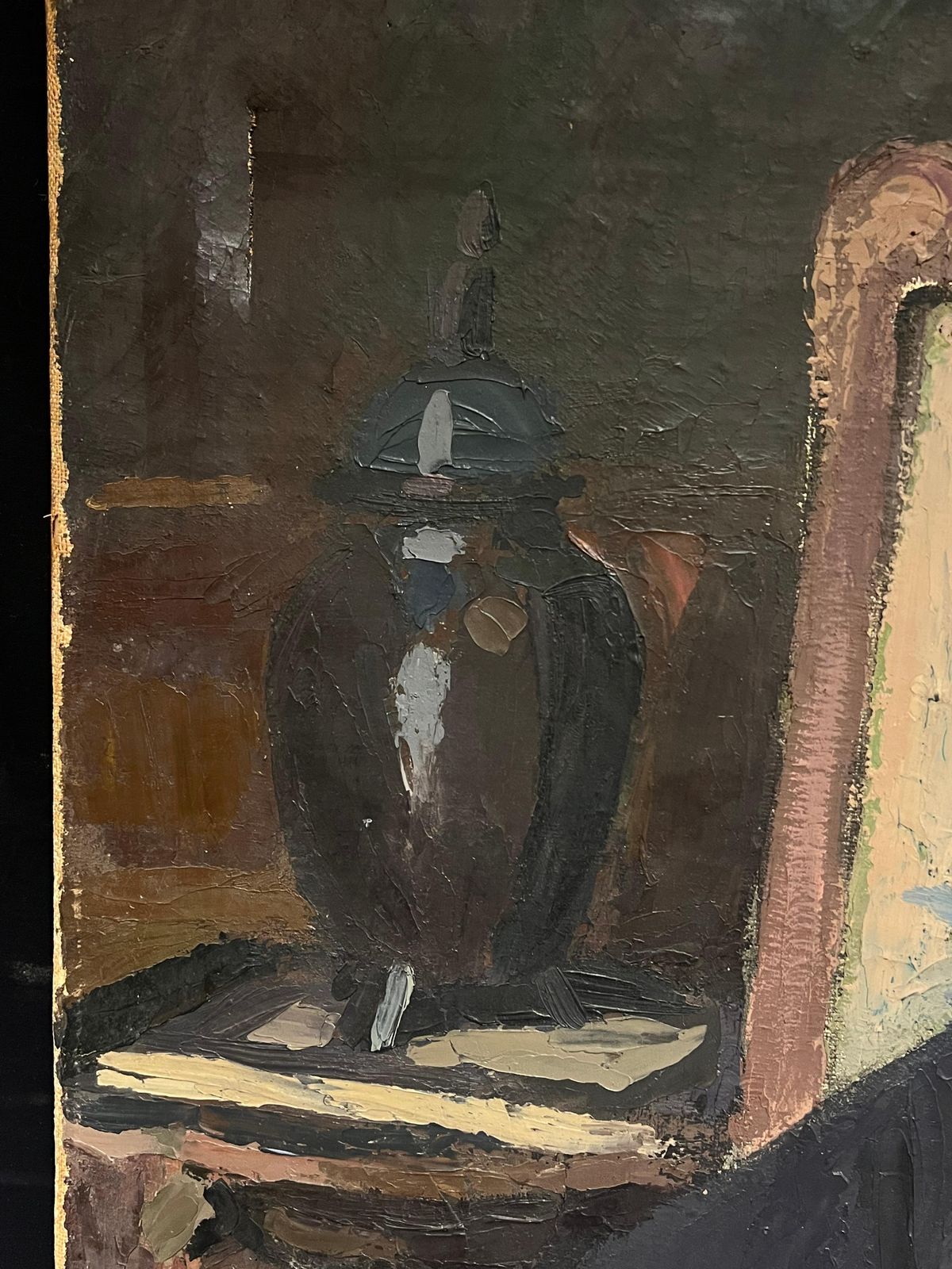 Georges Joubin (1888 1983) 1930's Large French Oil Distinguished Portrait  Dapper Gentleman In Suit & Chair1930 photo vinterior
