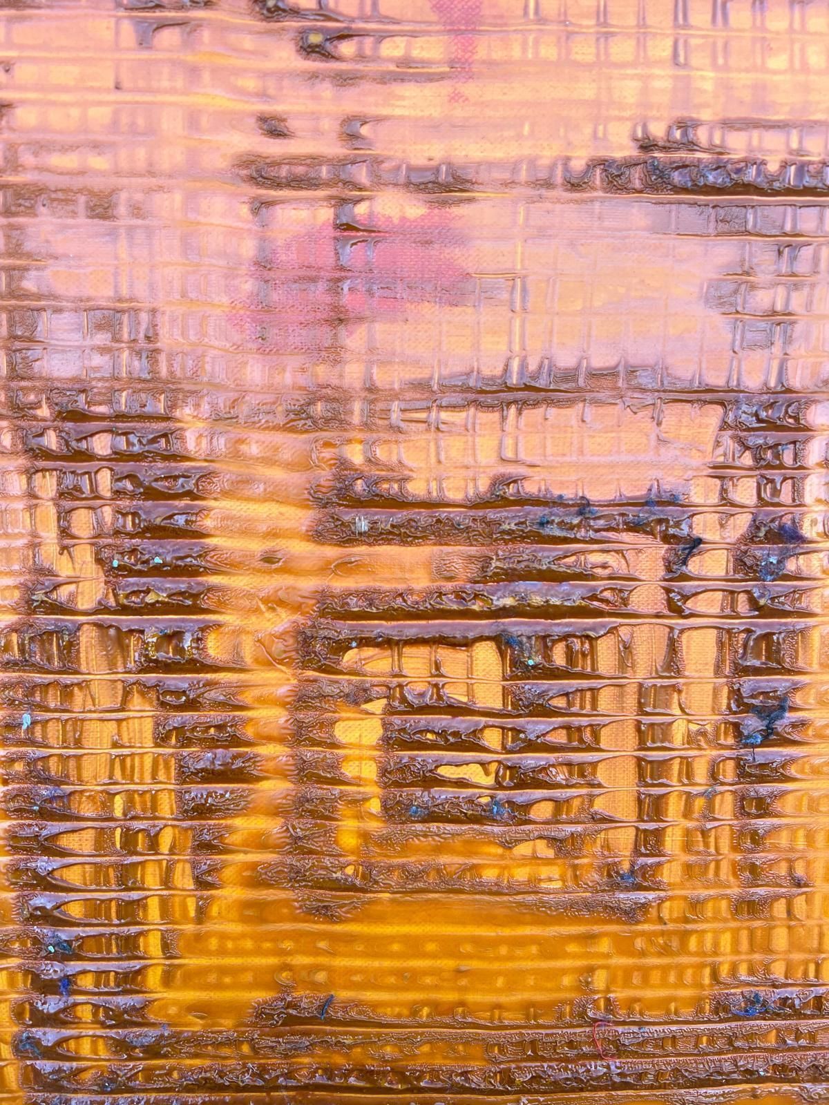 Jacques Coulais (1955 2011)very Large French Expressionist Abstract Original Painting Bright Orange Colors20th Century photo vinterior