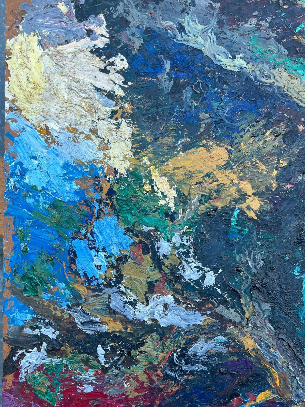 French Cubist 1950's1950's French Thick Impasto Oil Painting Abstract Bold Textures Vibrant Colours1950's photo Art